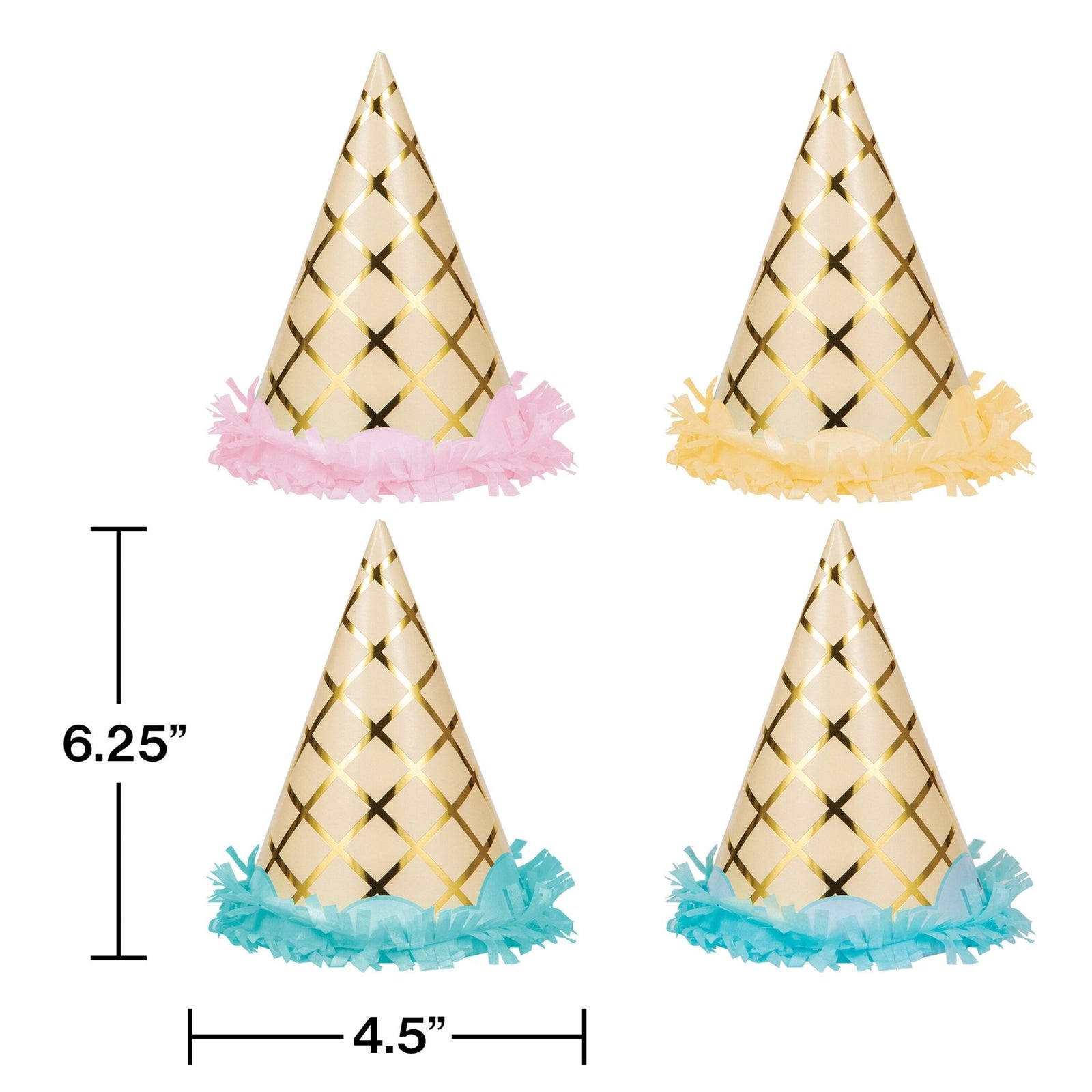 Fringe Ice Cream Party Hats - Stesha Party