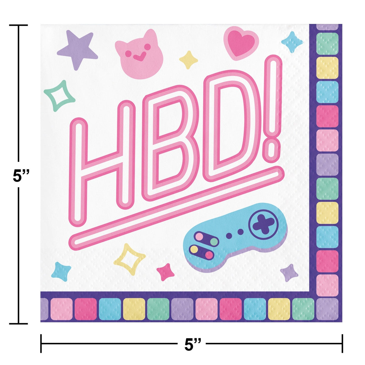 Girl Gamer Birthday Napkins - Stesha Party