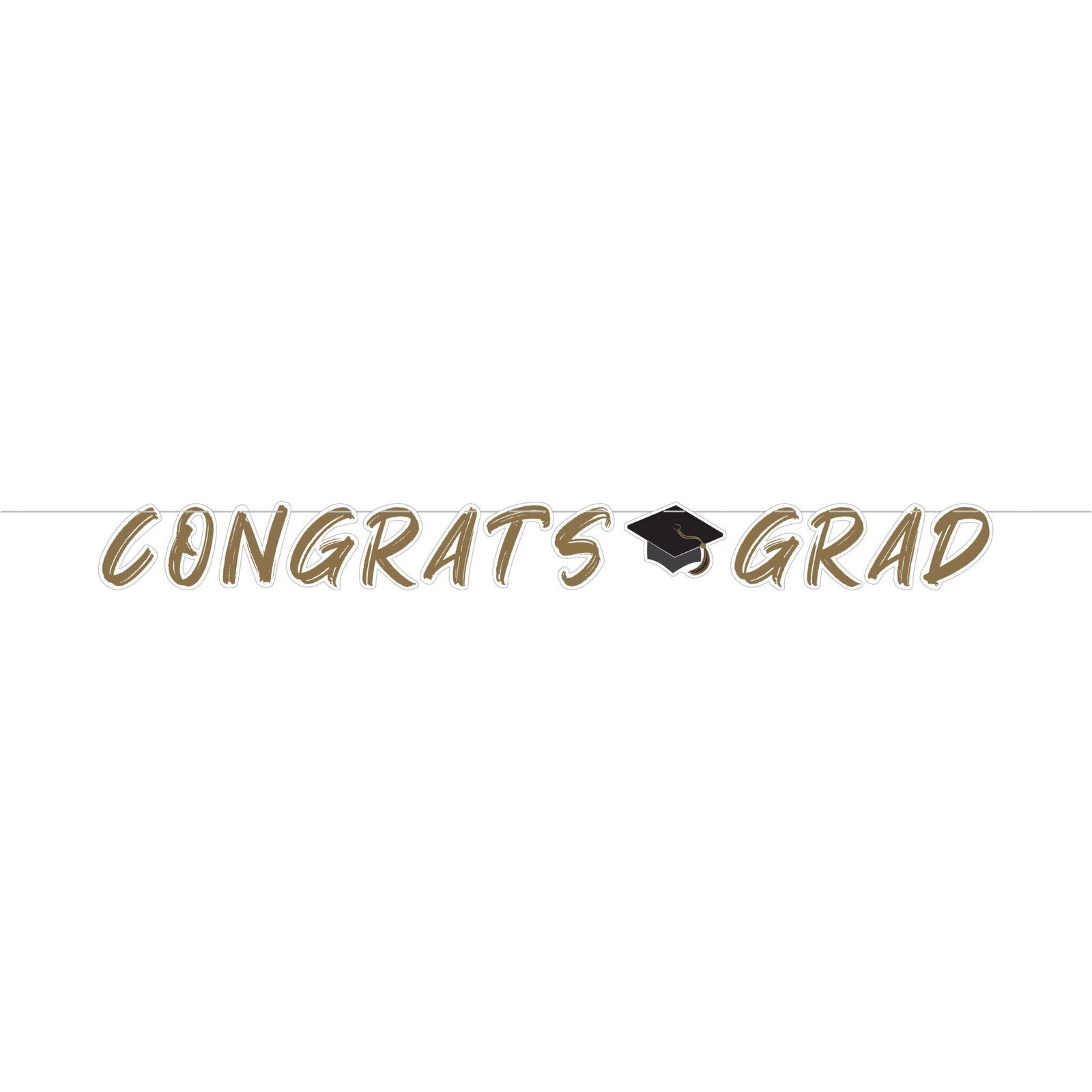 Gold Congrats Grad Banner