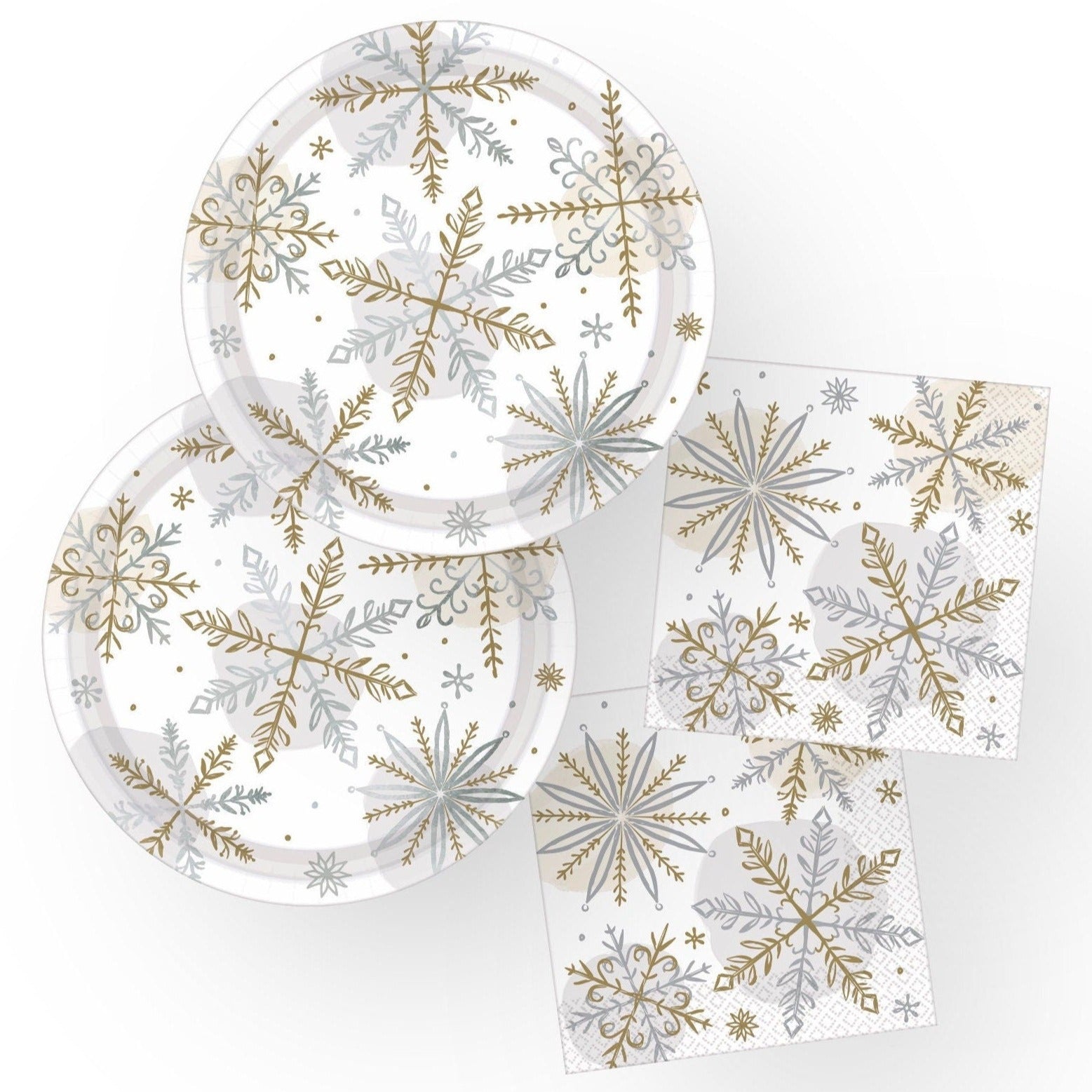 Gold & Silver Snowflake Party Pack - Stesha Party