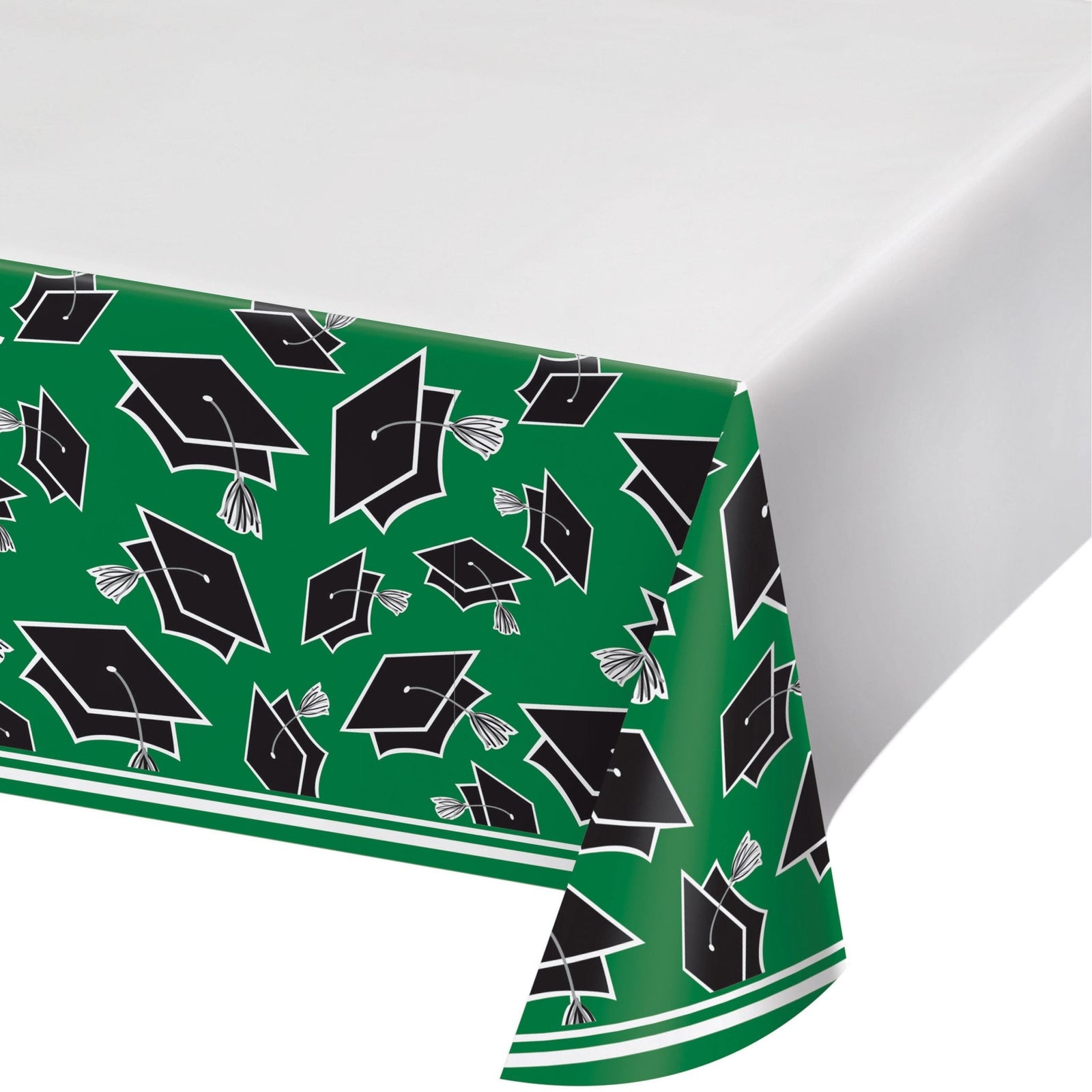 Green and Black Graduation Party Tablecloth