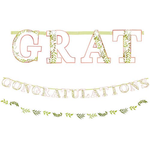 Greenery Bridal Shower "Congratulations" Banner - Stesha Party