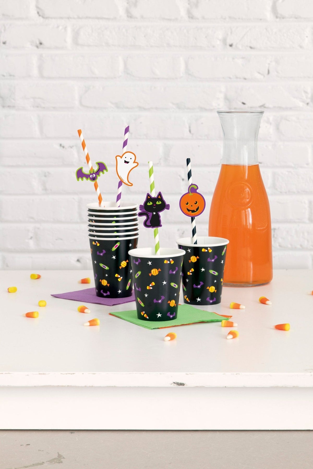 Halloween Party Straws with Toppers - Stesha Party
