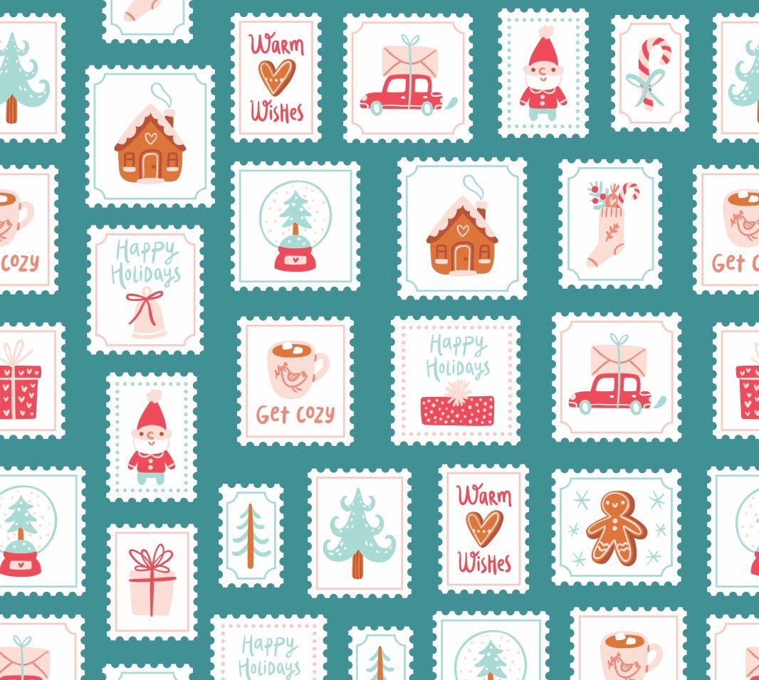Holiday Stamps Gift Wrap - Stesha Party