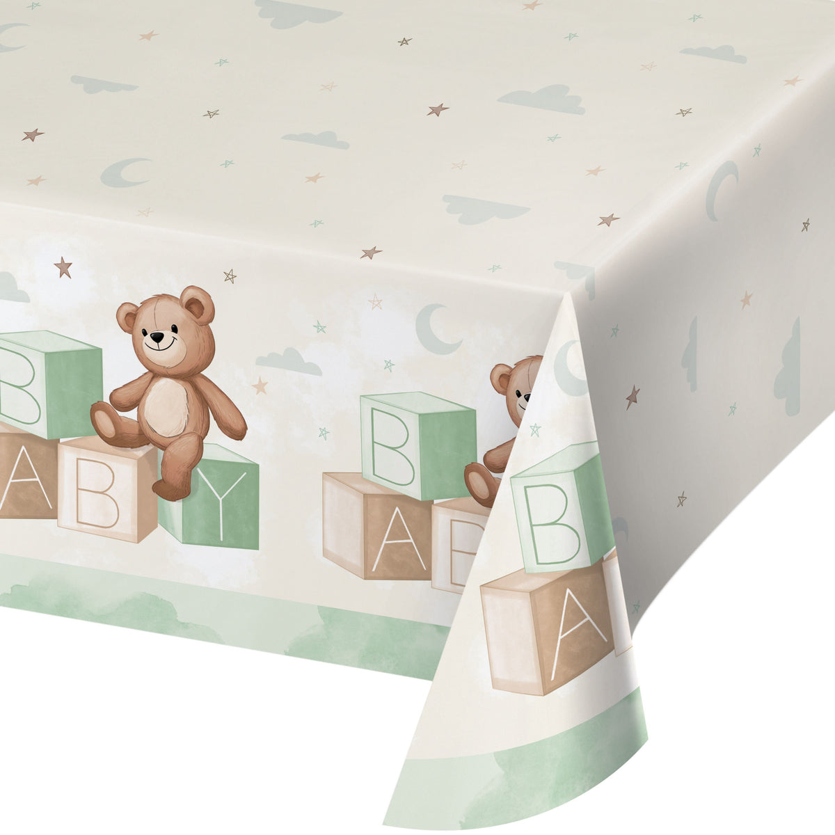 Teddy Bear Party Tablecloth - Baby Shower Tablecloth, Teddy Bear Baby Shower, Baby Shower Table Decorations, Bear Baby Shower Supplies