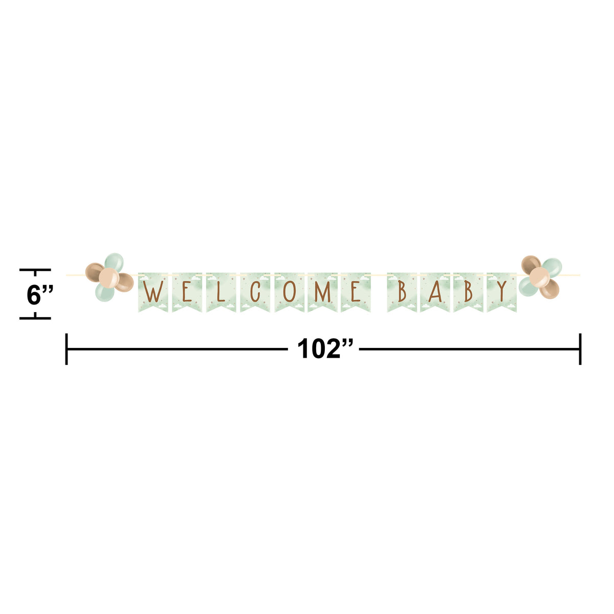 Welcome Baby Banner - Teddy Bear Baby Shower Banner, Welcome Baby Party Supplies, Baby Shower Banner Garland, Bear Baby Shower Decorations