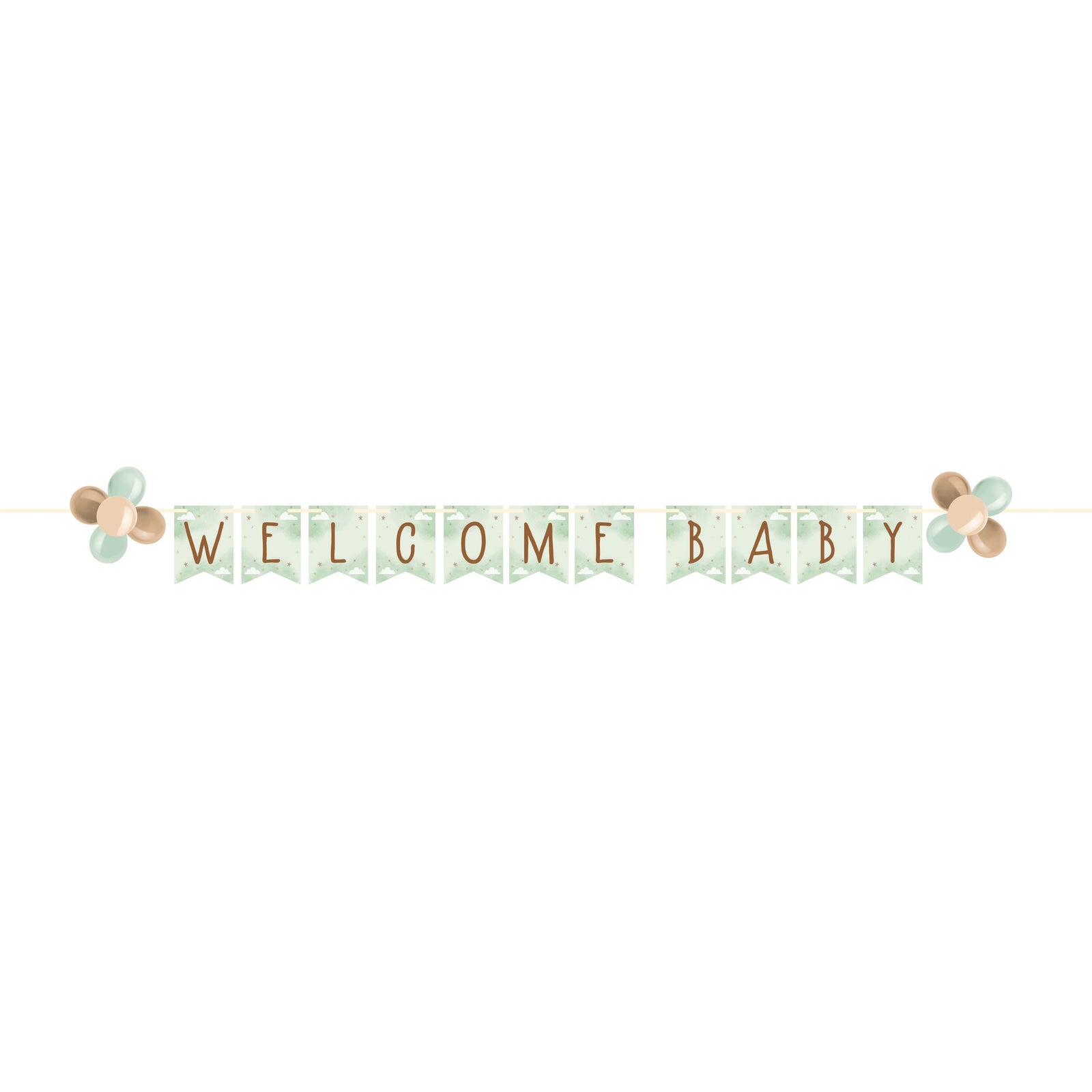 Welcome Baby Banner - Teddy Bear Baby Shower Banner, Welcome Baby Party Supplies, Baby Shower Banner Garland, Bear Baby Shower Decorations