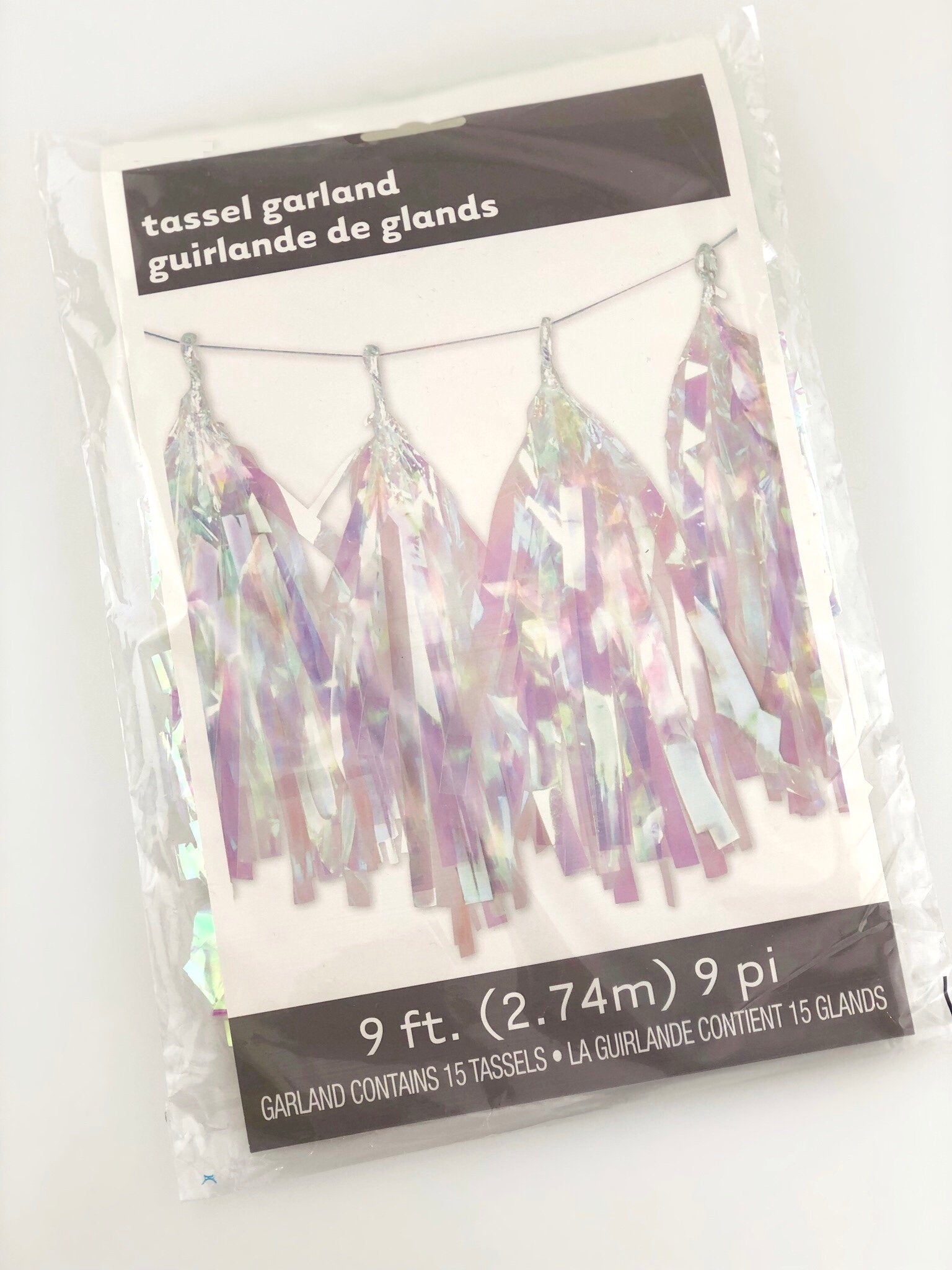 Iridescent Pastel Tissue Garland - Stesha Party - 1st birthday