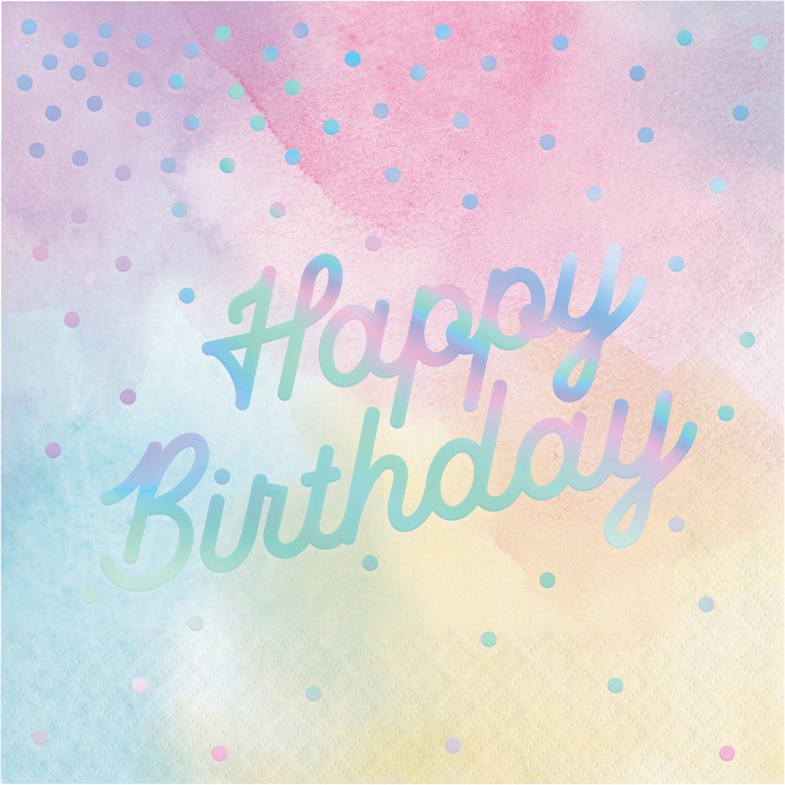 Iridescent "Happy Birthday" Napkins - Stesha Party
