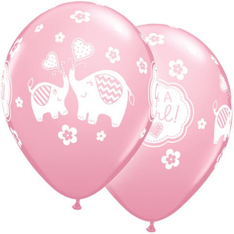 Pink Elephant Baby Shower Decorations for Girl, Elephant Baby Decorations  with It's a Girl Banner, Elephants Theme Balloons for Pink and White
