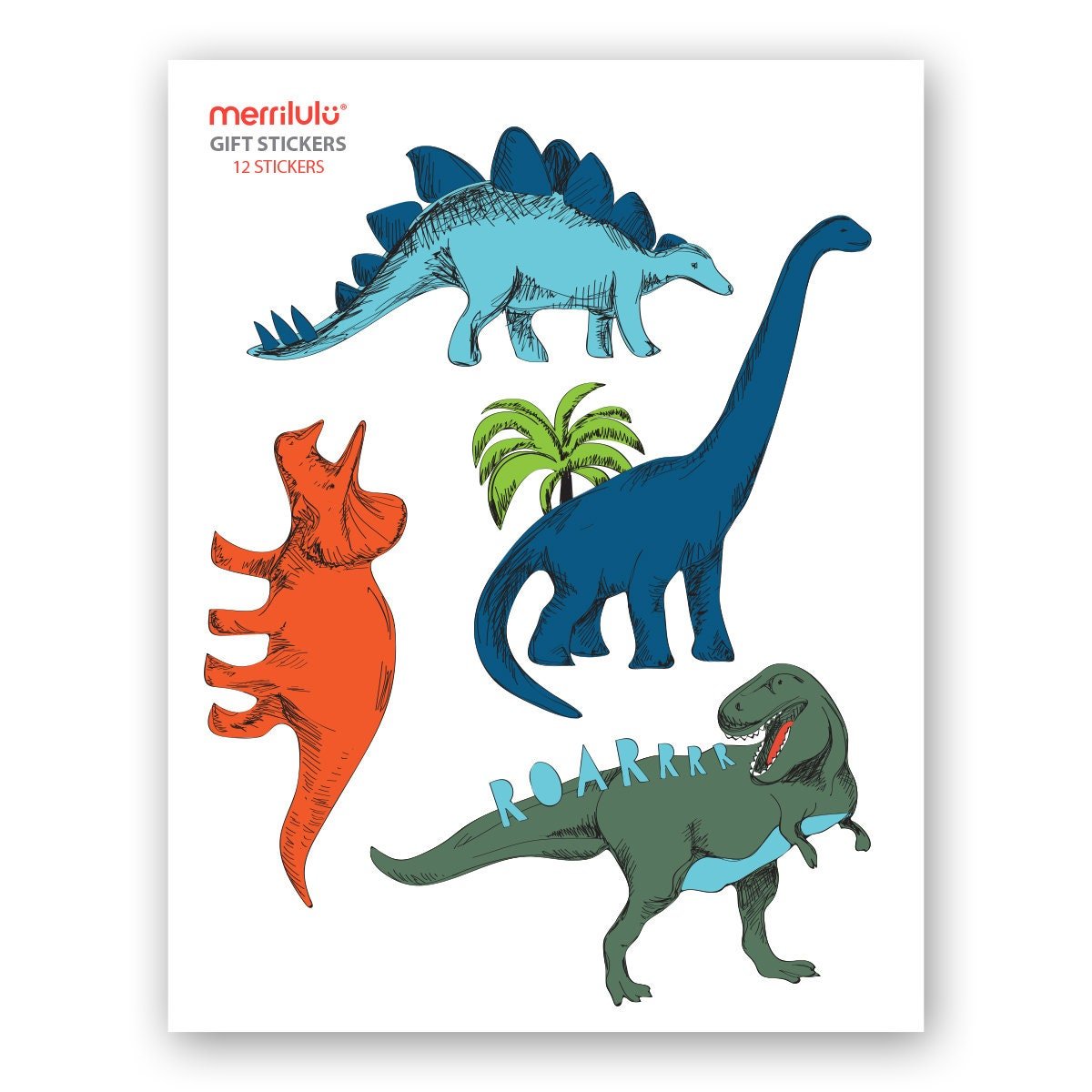 Large Dinosaur Party Stickers - Stesha Party
