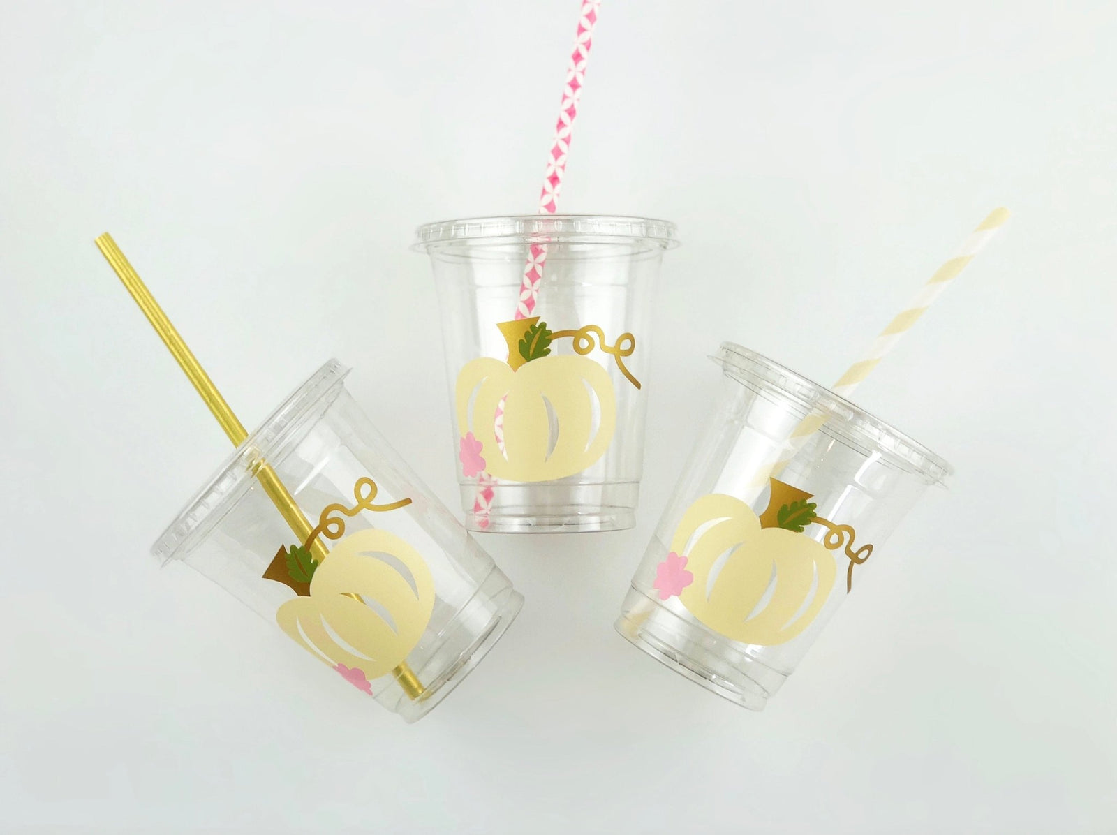 Lidded Clear Pumpkin Party Cup Set - Stesha Party