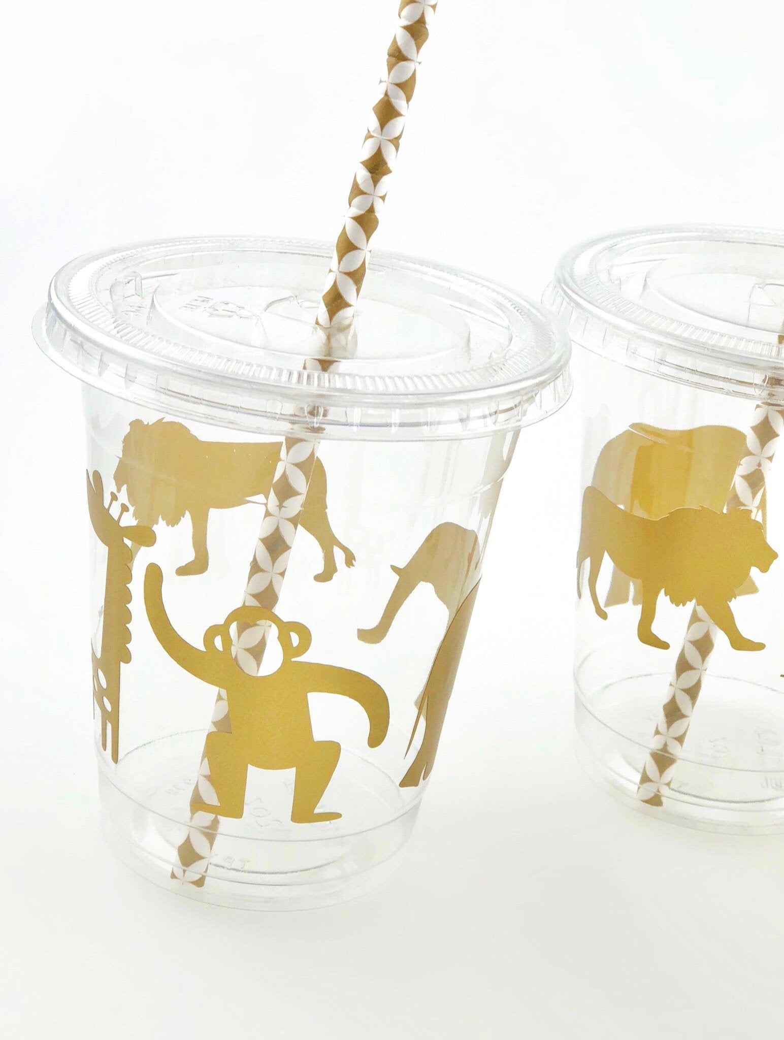 Lidded Clear Safari Party Cup Set - Stesha Party