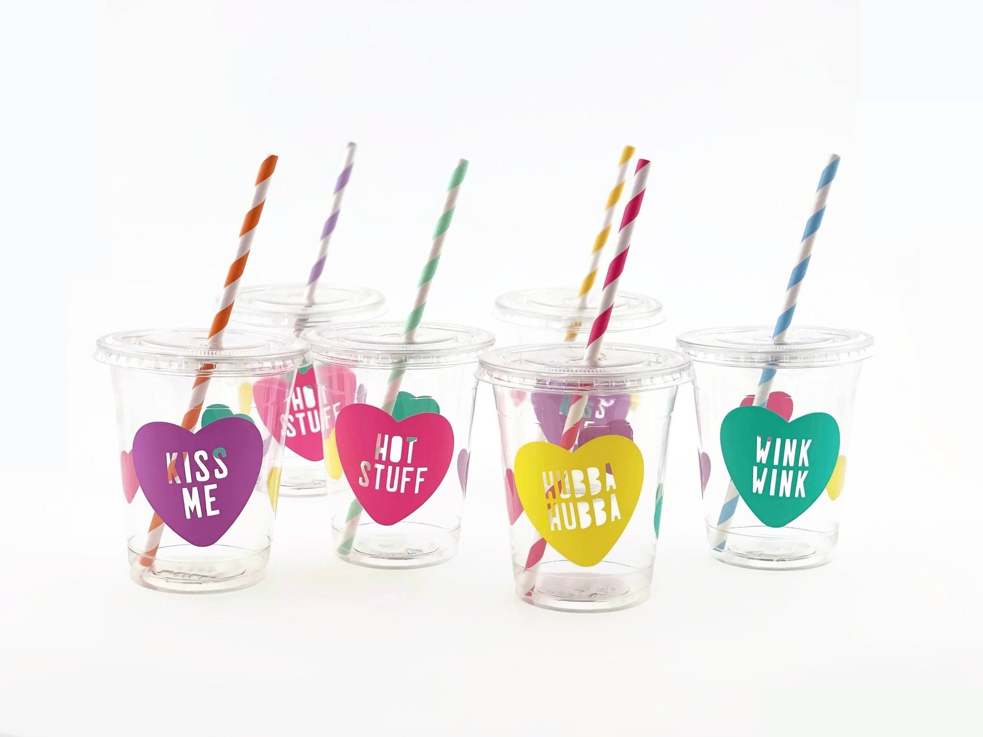 Lidded Valentines Day Party Cups - Stesha Party