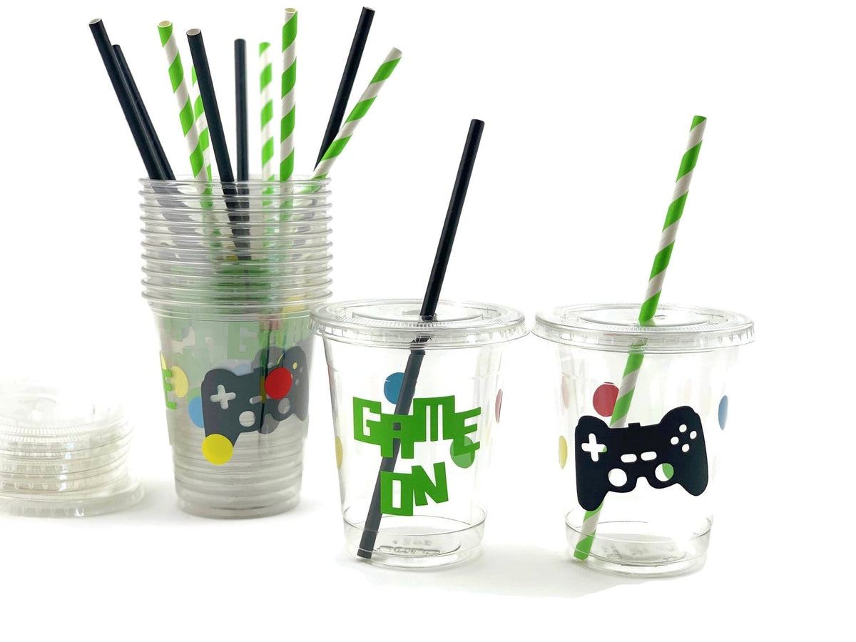 Lidded Video Game Party Cups - Stesha Party
