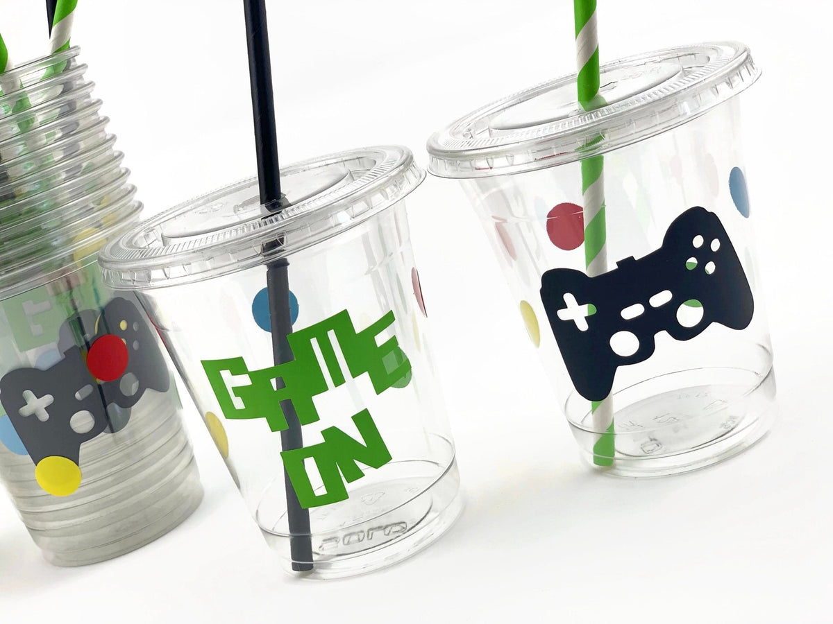 Lidded Video Game Party Cups - Stesha Party
