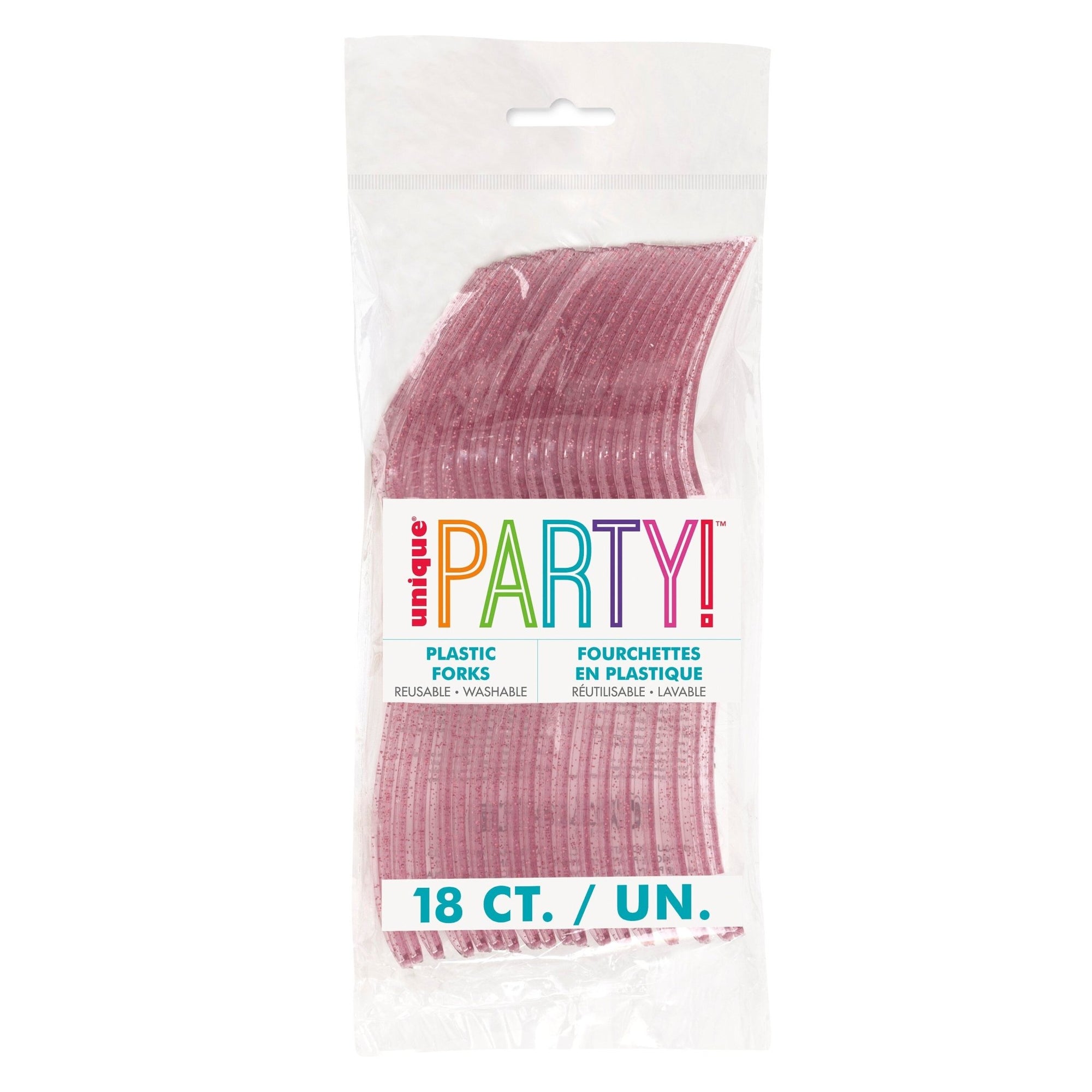 Light Pink Glitter Forks 18ct - Stesha Party