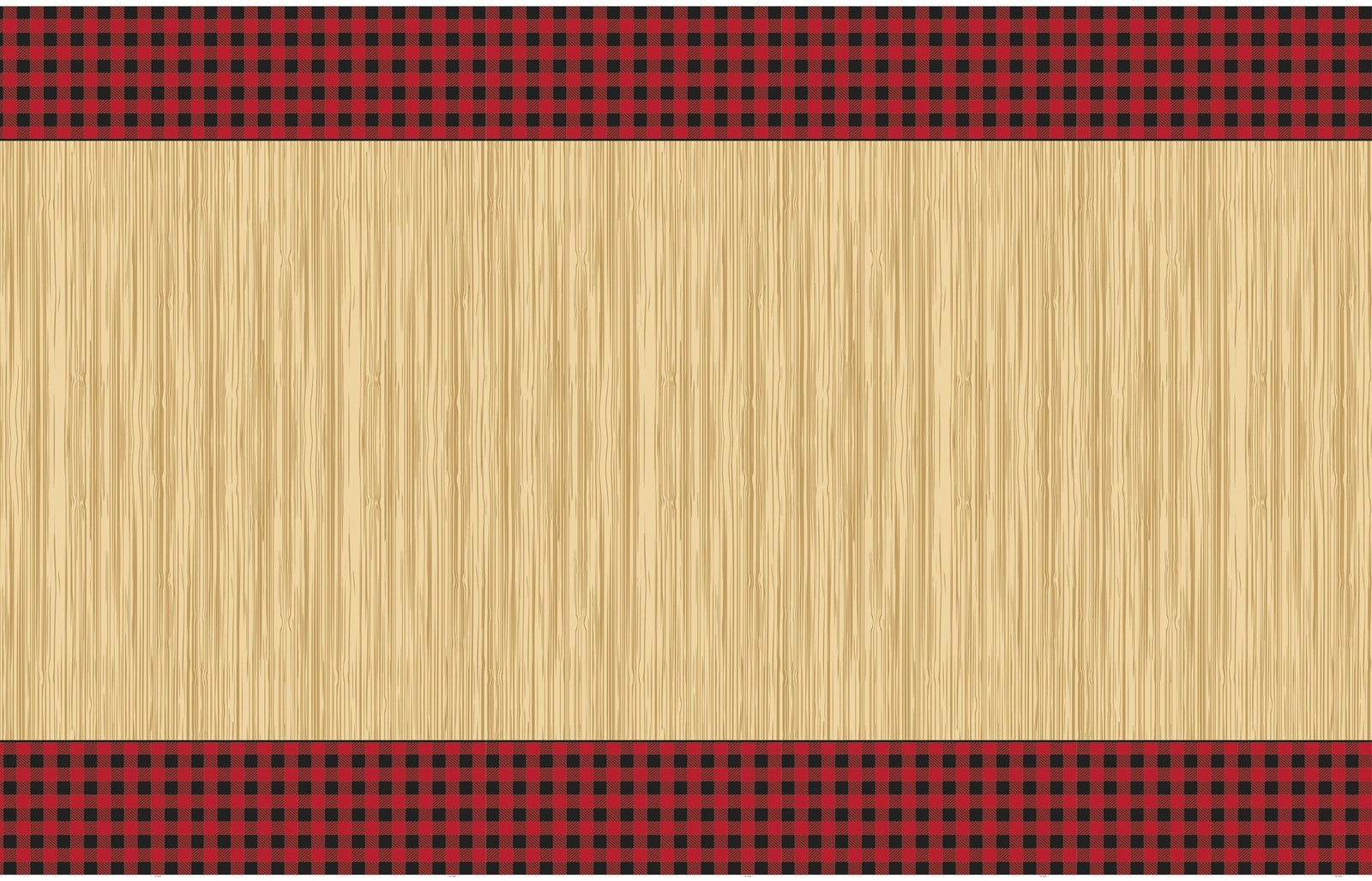 Lumberjack Buffalo Plaid Plastic Wood Grain Tablecloth - Stesha Party