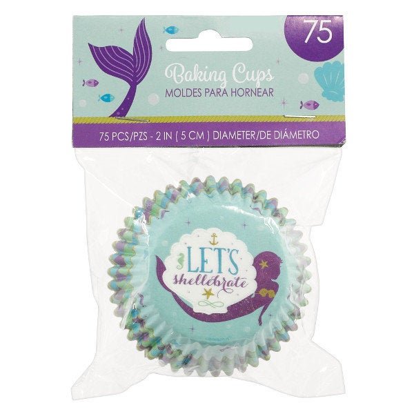 Mermaid Cupcake Liners "Let's Shellebrate" - Stesha Party