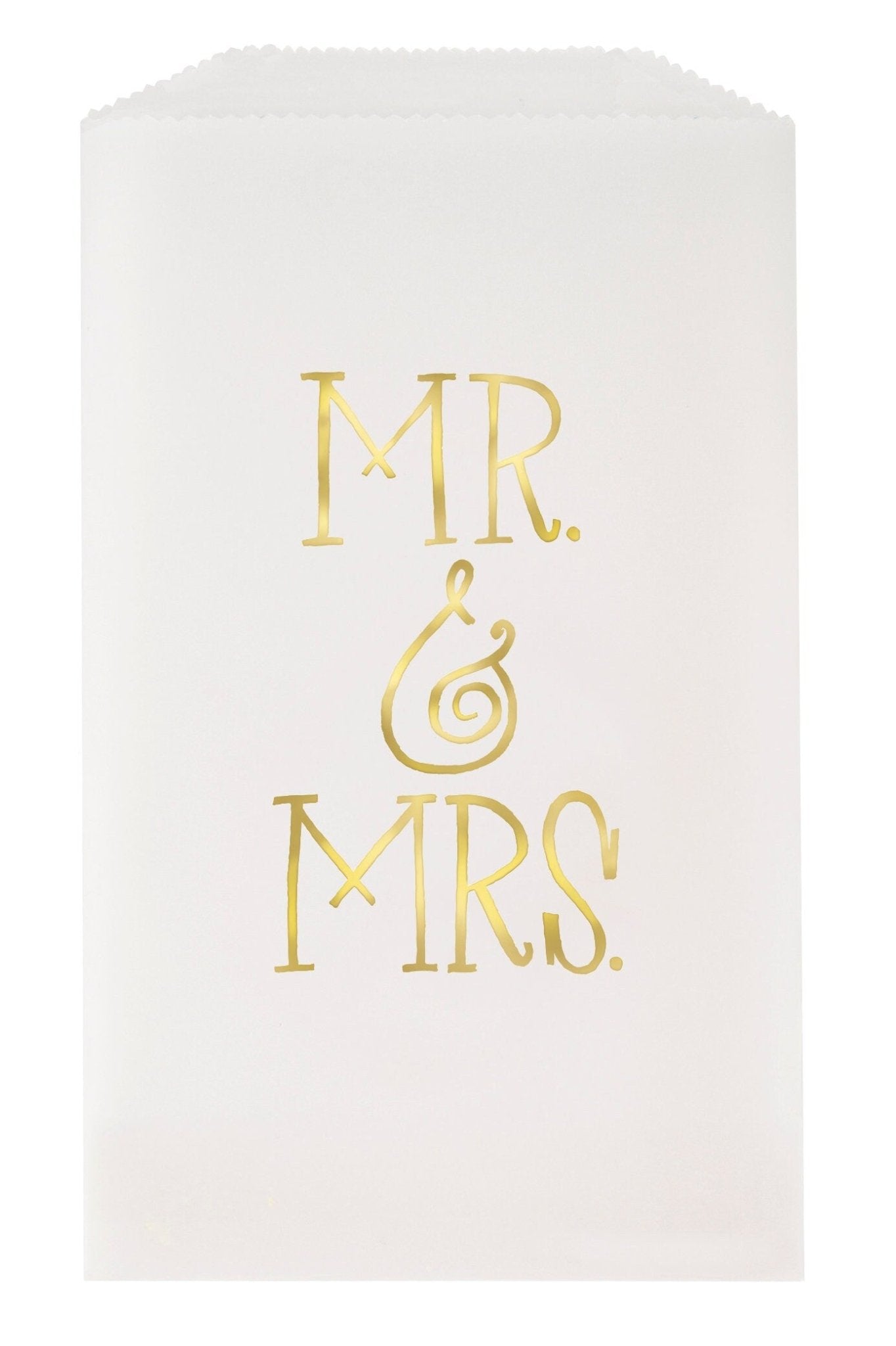 Mr & Mrs Gold Foil Wedding Favor Bags 8ct - Stesha Party