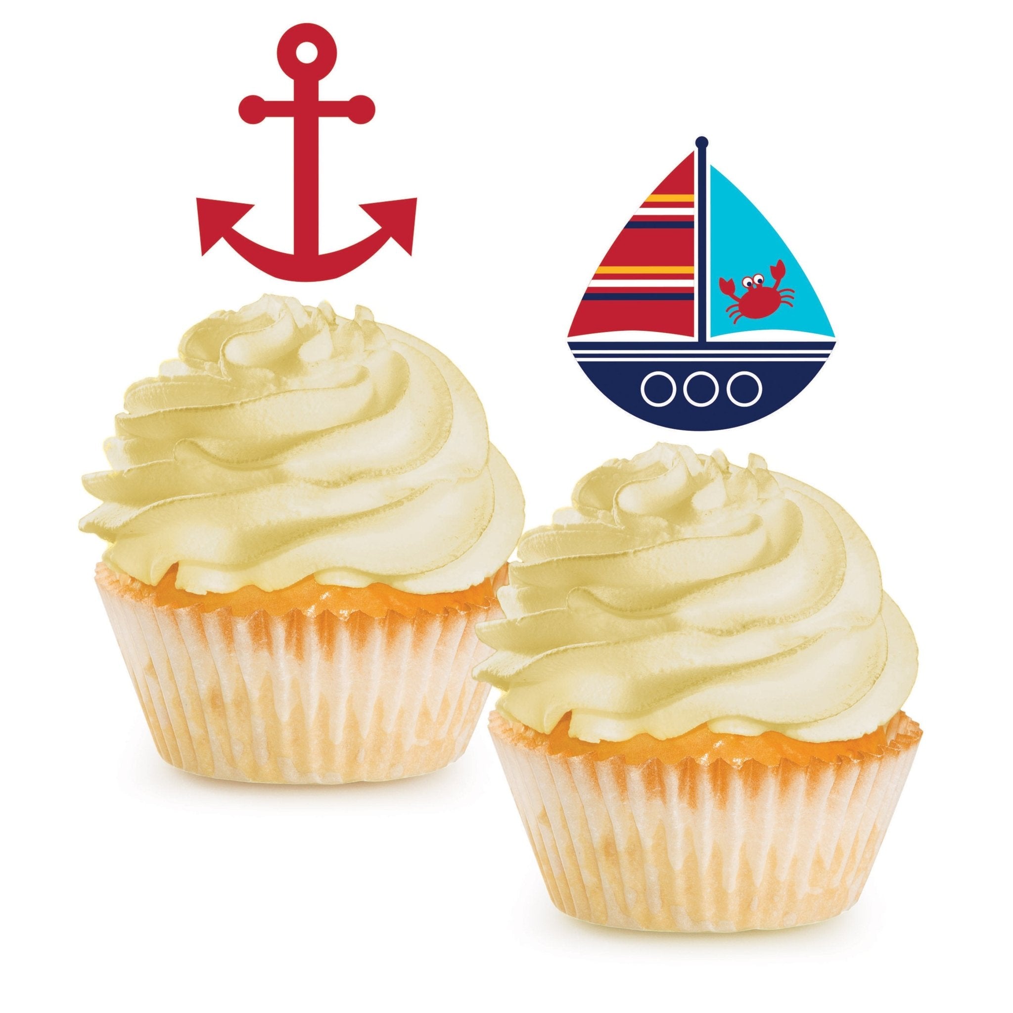 Ahoy Matey Nautical Cupcake Toppers