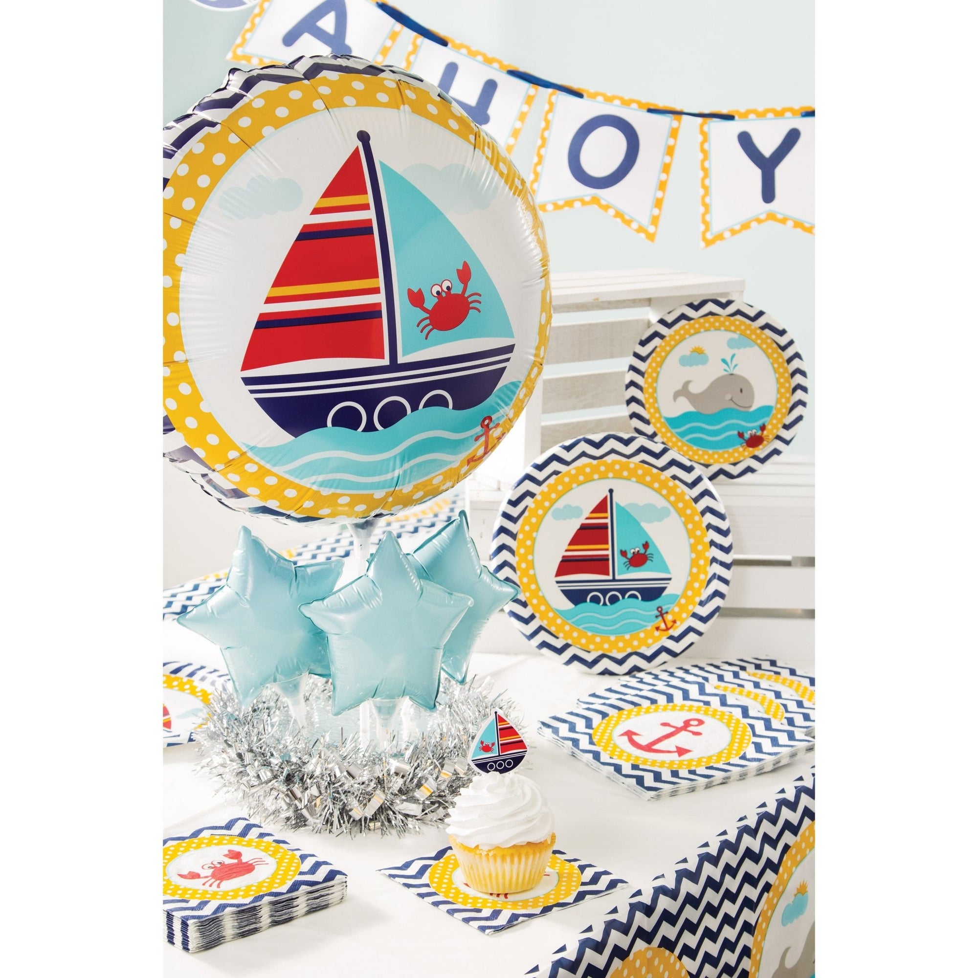 Nautical Themed Party Cupcake Toppers - Stesha Party