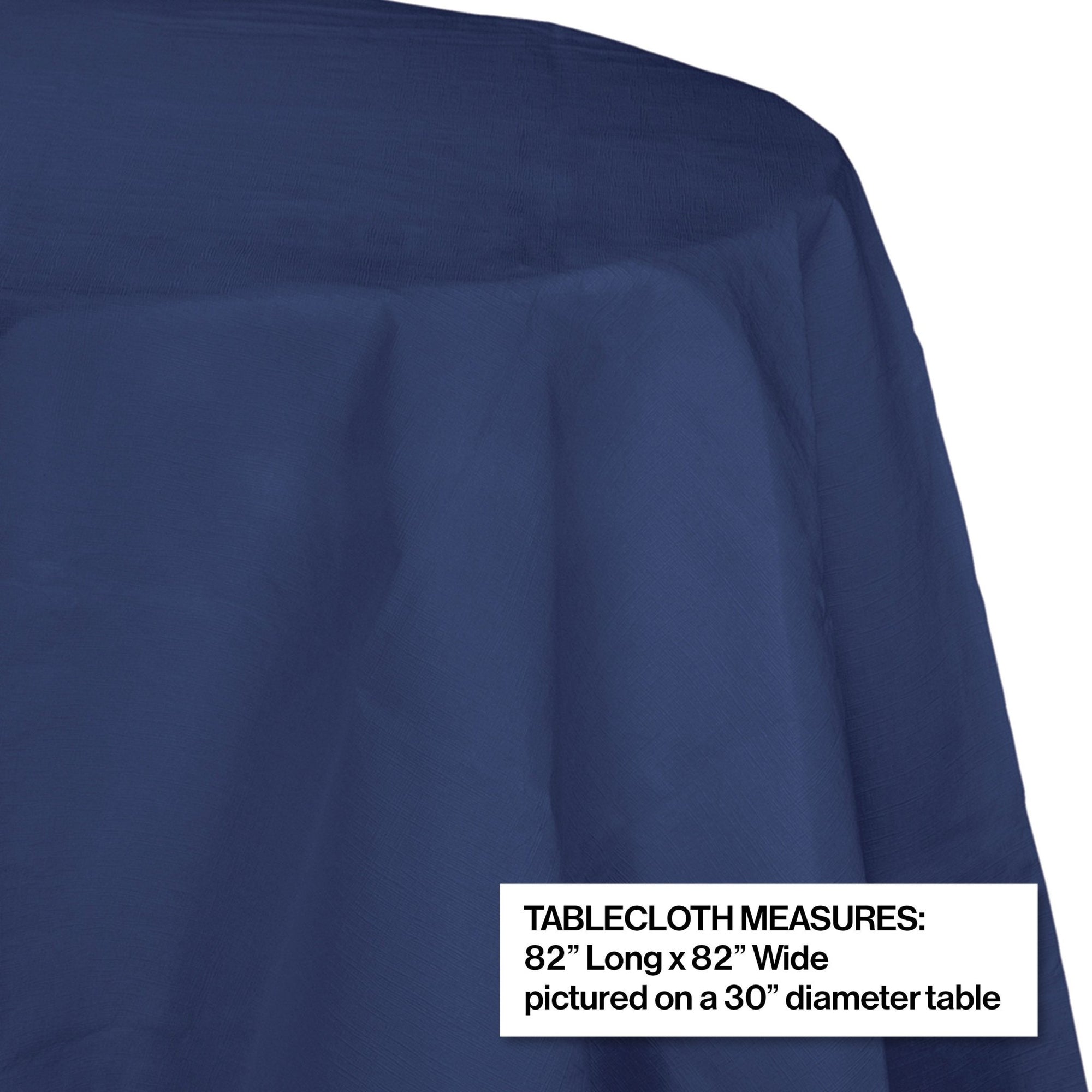 Navy Blue Round Tablecloth - Stesha Party