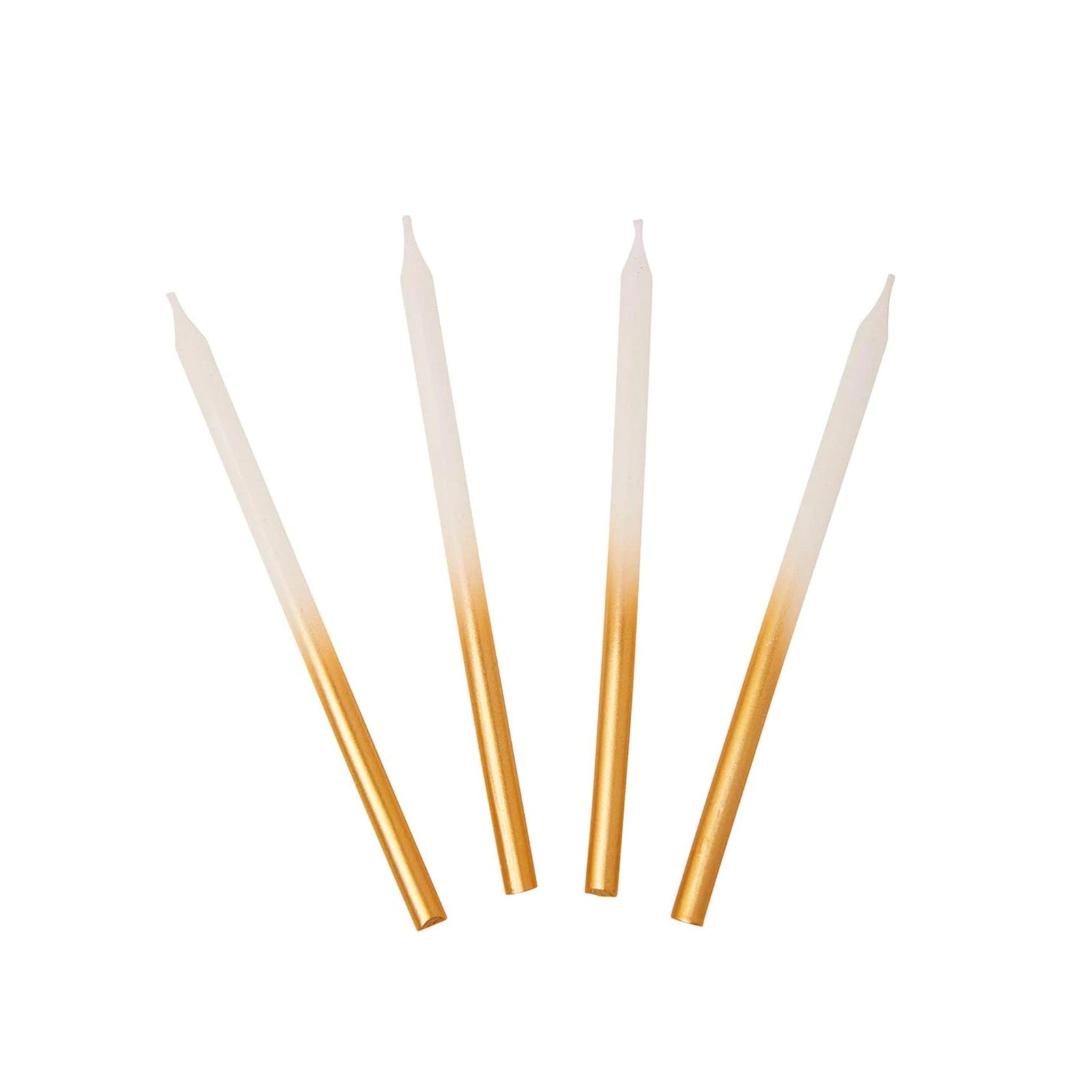 Ombre Gold & White Stick Candles - Stesha Party