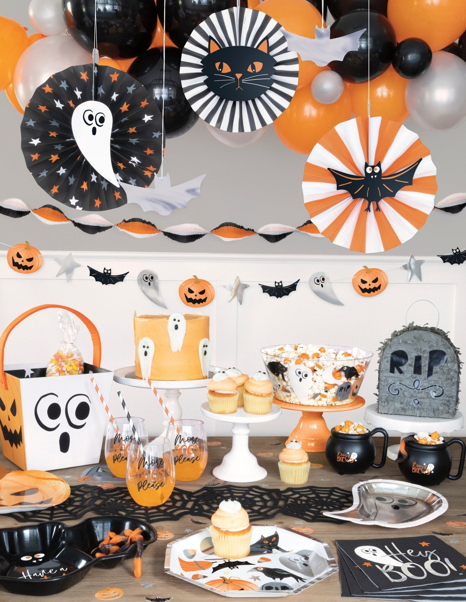 Orange & Black Halloween Balloon Arch Decoration - Stesha Party