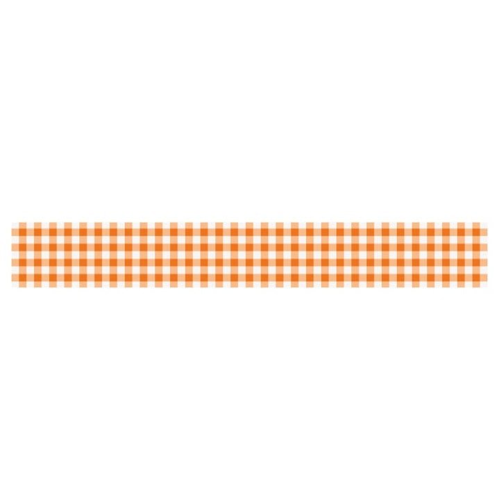Orange Plaid Checkered Table Runner - Stesha Party