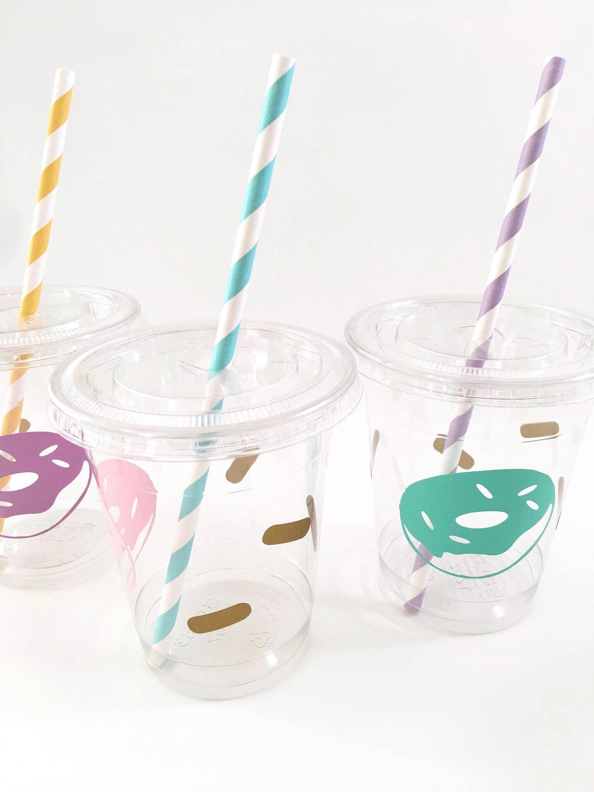 Pastel Donut Party Clear Cups - Stesha Party