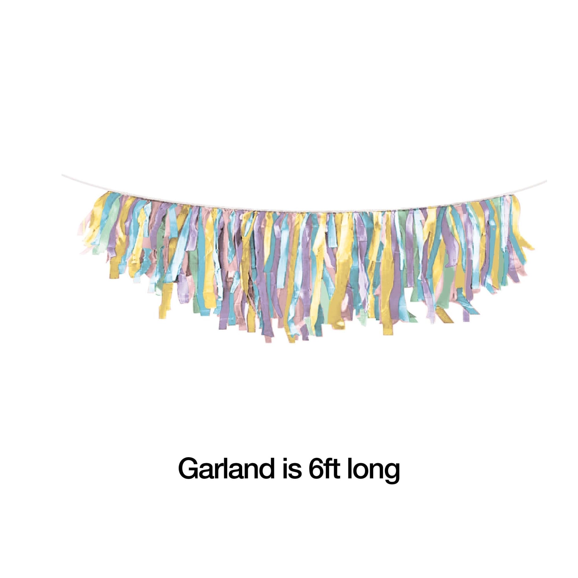 Pastel Rainbow Fringe Tissue Garland - Stesha Party