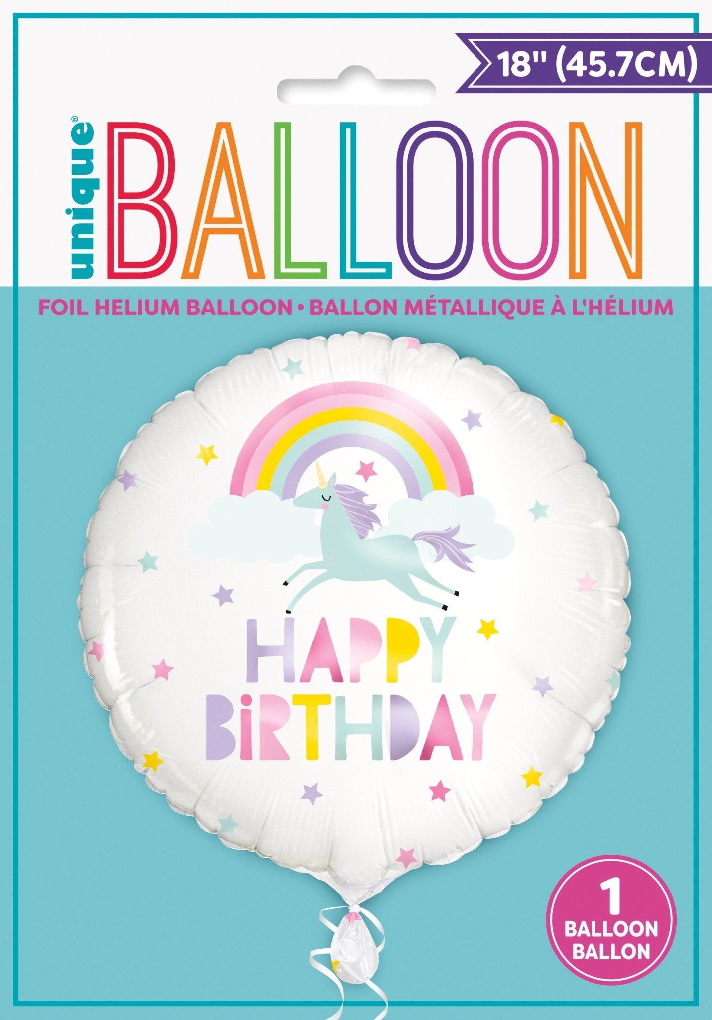 Pastel Rainbow Unicorn Birthday Balloon - Stesha Party