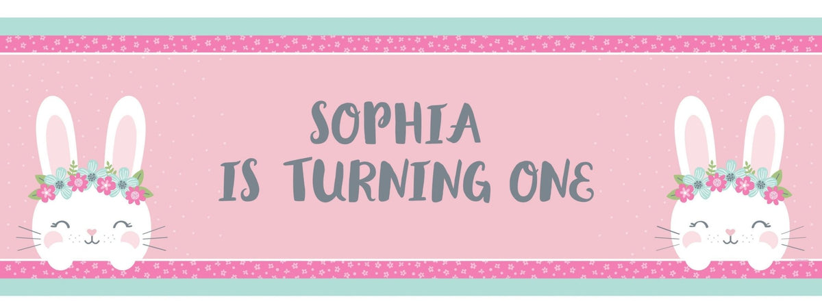 Personalized Bunny Party Banner - Stesha Party