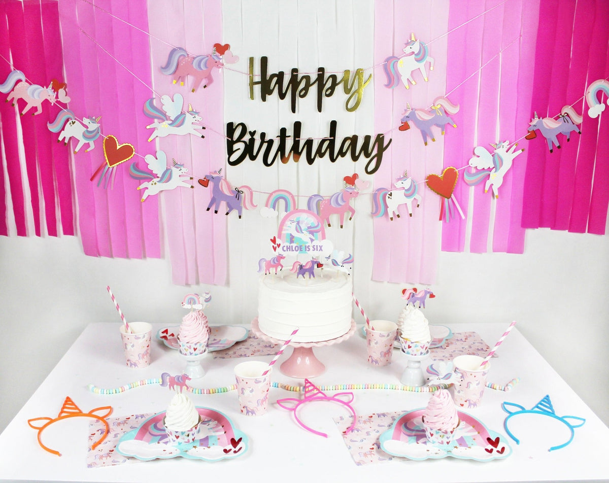 Personalized Unicorn Cake Topper - Stesha Party