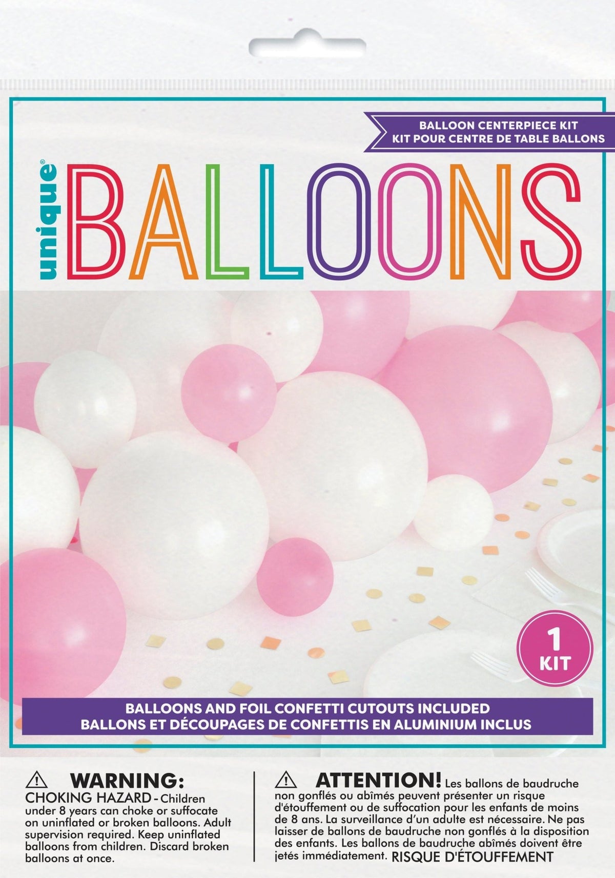 Pink and White Balloon Centerpiece & Confetti - Stesha Party