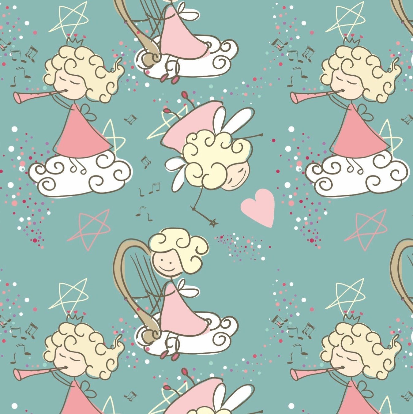 Pink Angel Wrapping Paper - Stesha Party
