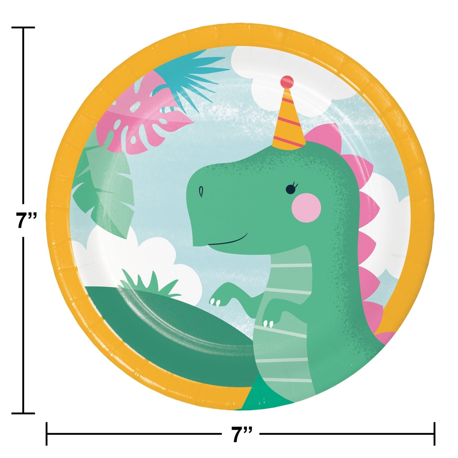 Pink Dinosaur Cake Plates - Stesha Party