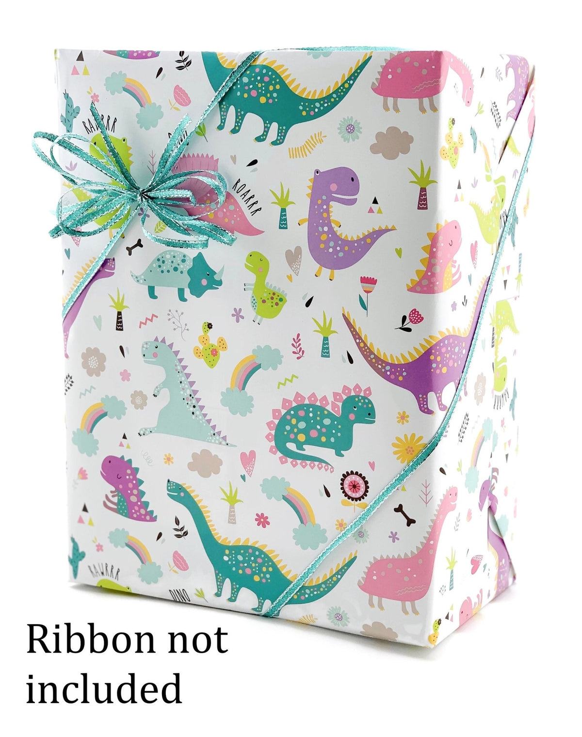 Pink Dinosaur Gift Wrap - Stesha Party