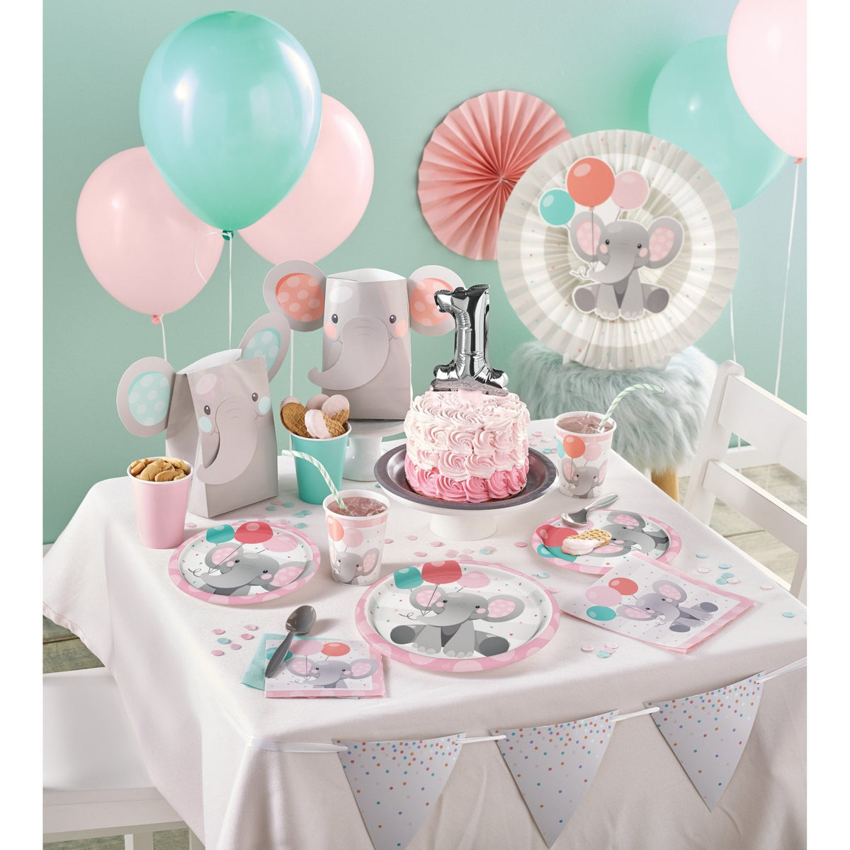 Pink Elephant Party Hanging Decorations - Stesha Party