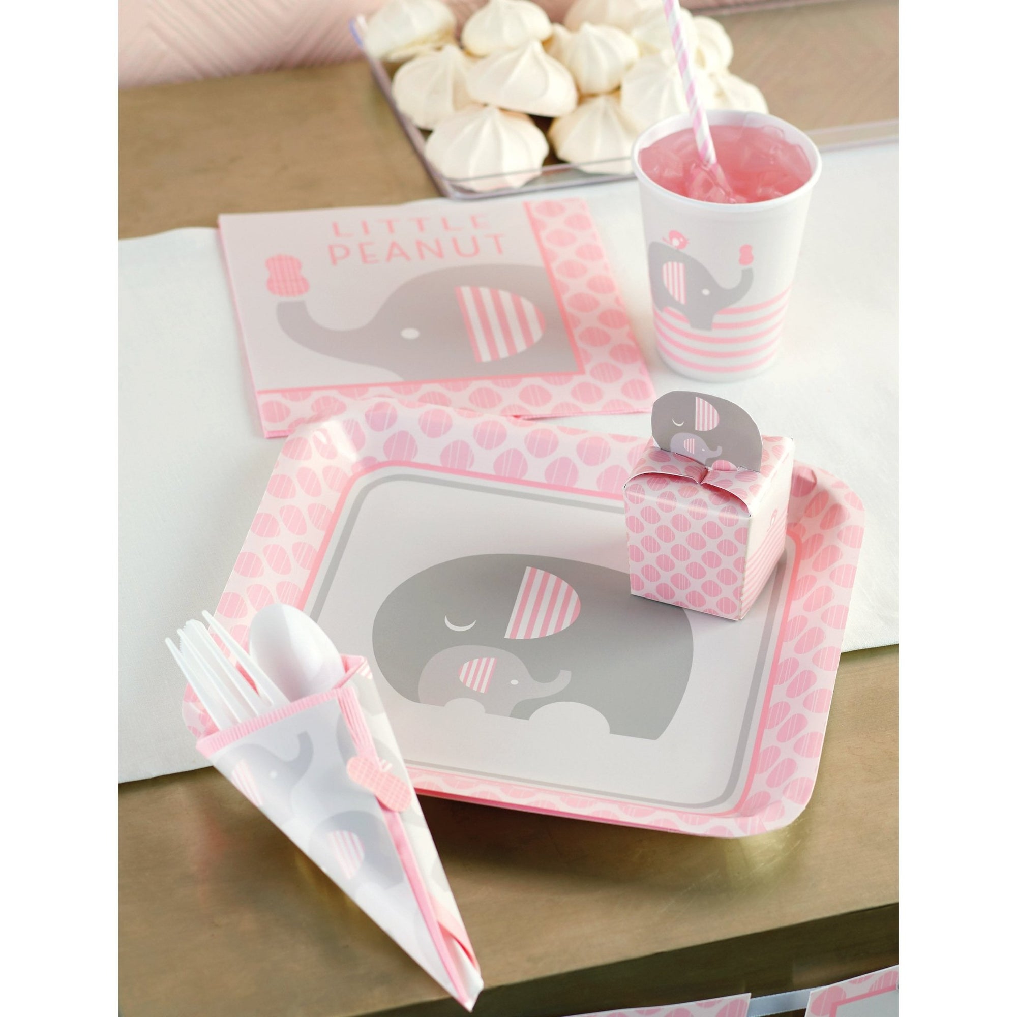 Pink Elephant Party Paper Plates - Stesha Party