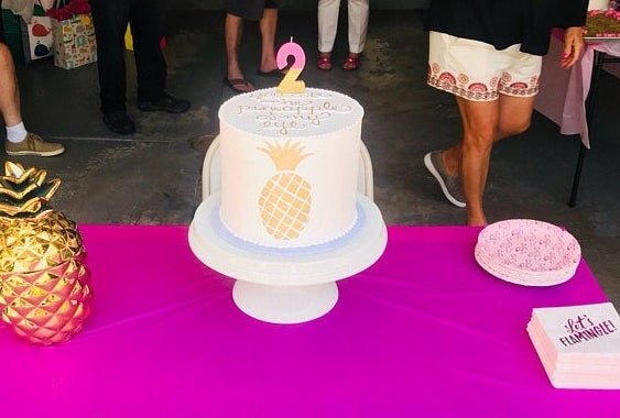 Pink & Gold Glitter Number "2" Birthday Candle - Stesha Party