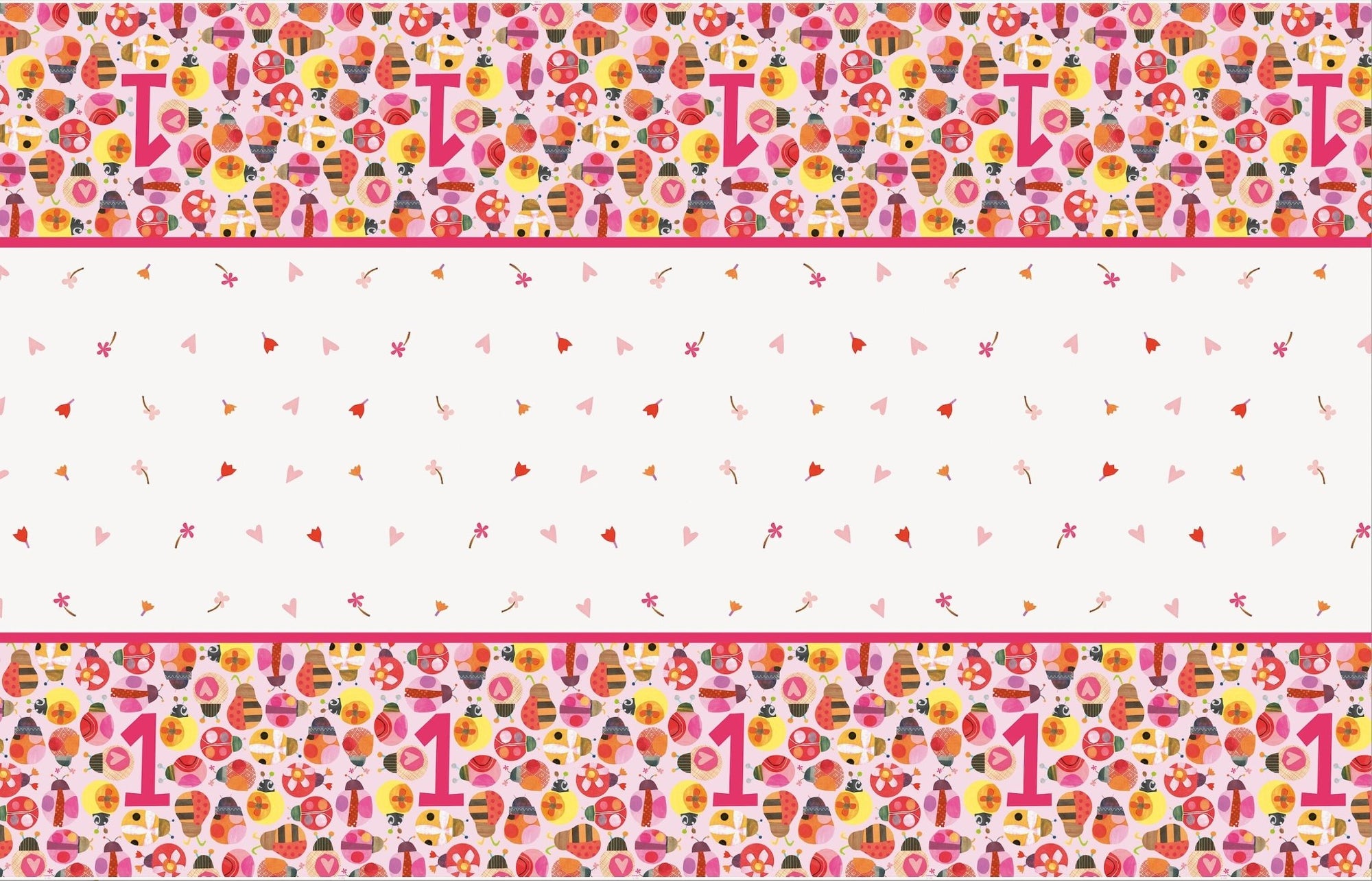 Pink Ladybug 1st Birthday Tablecloth - Stesha Party