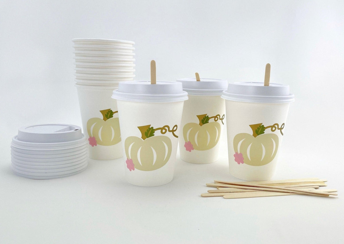 Pink Pumpkin Lidded Cups - Stesha Party