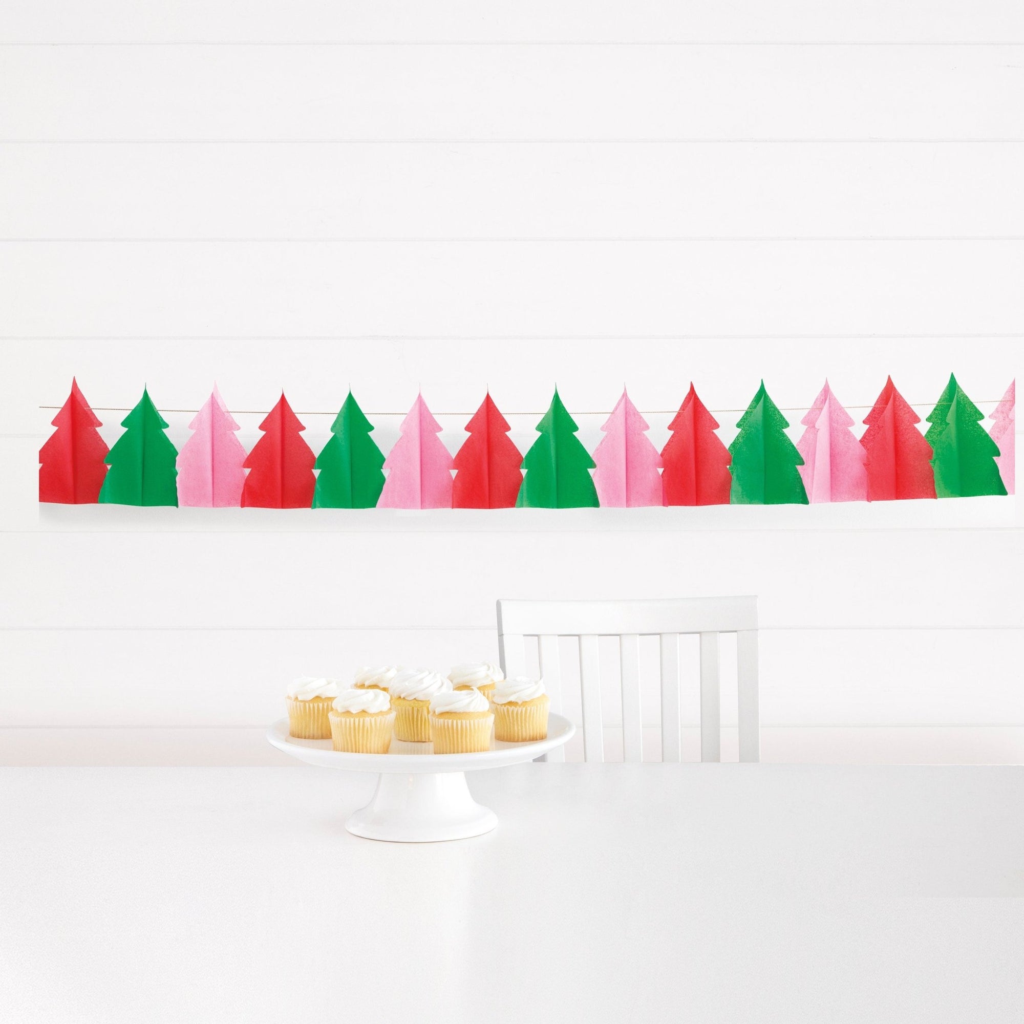 Pink, Red & Green Christmas Tree Banner - Stesha Party