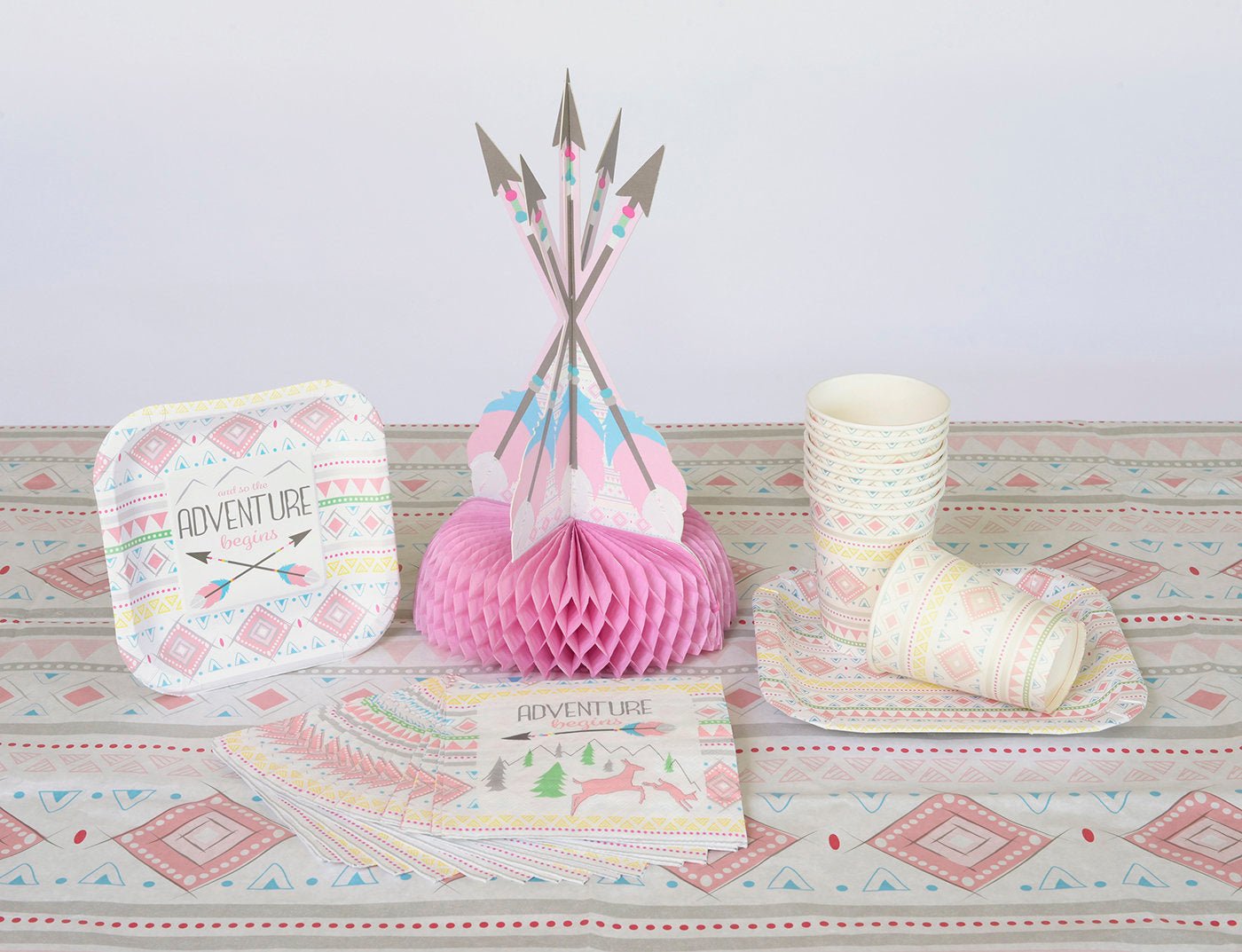 Pink Tribal Party Plates - Stesha Party