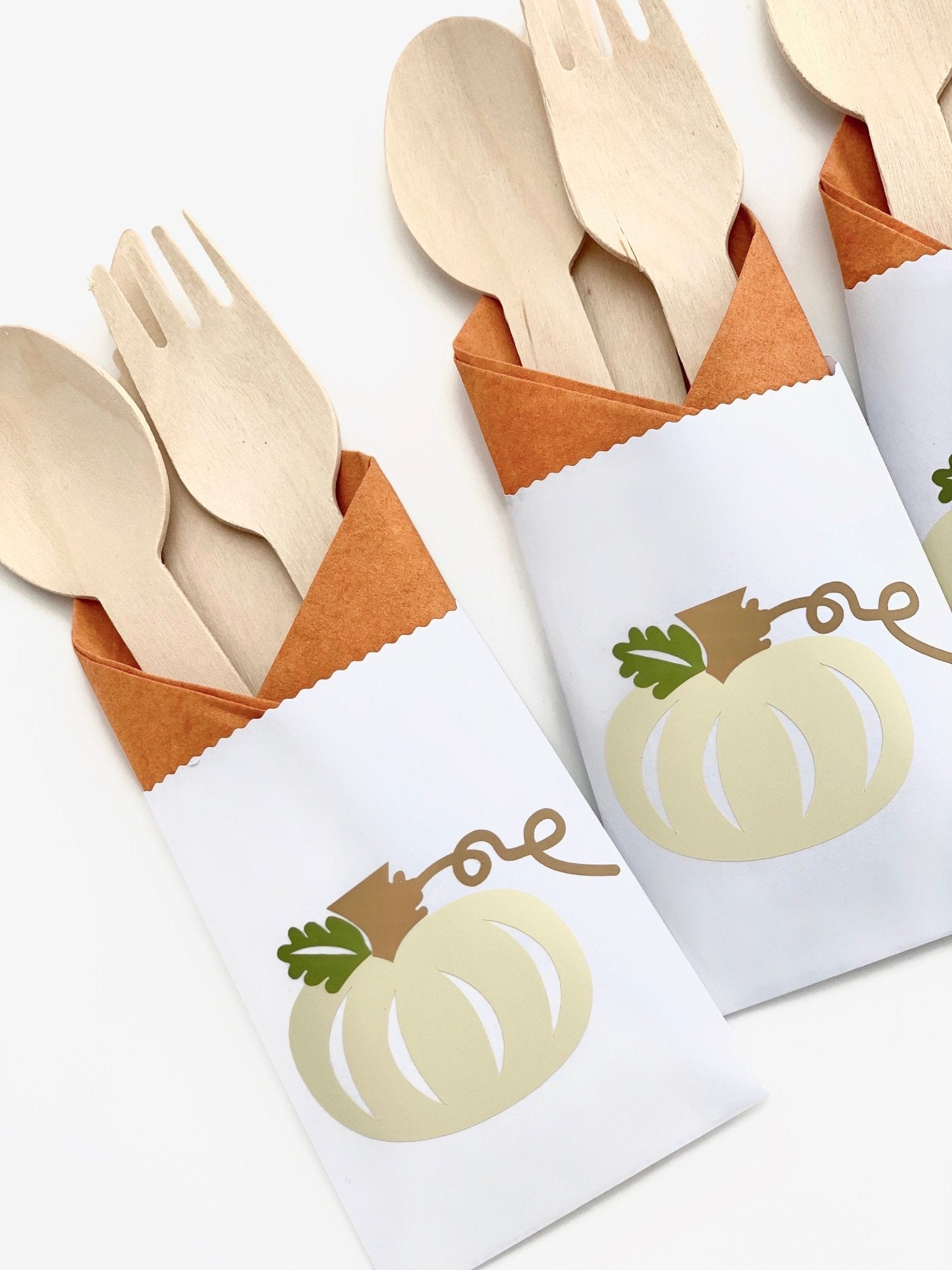 Pumpkin Themed Party Cutlery Bag Set - Stesha Party
