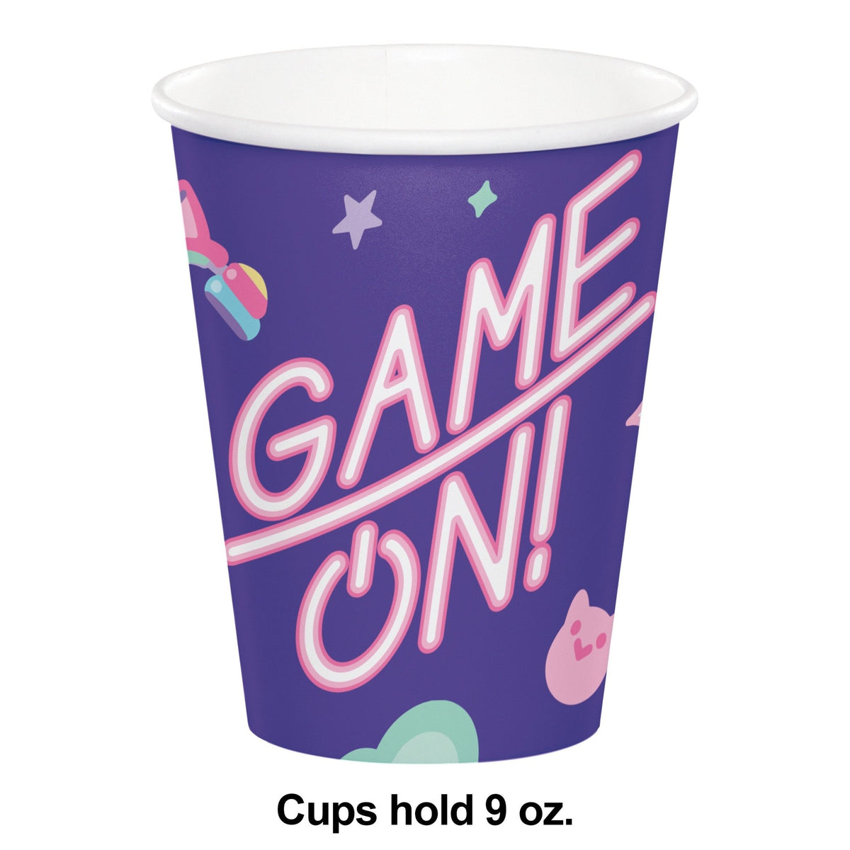 Purple & Pink Game On Party Cups - Stesha Party