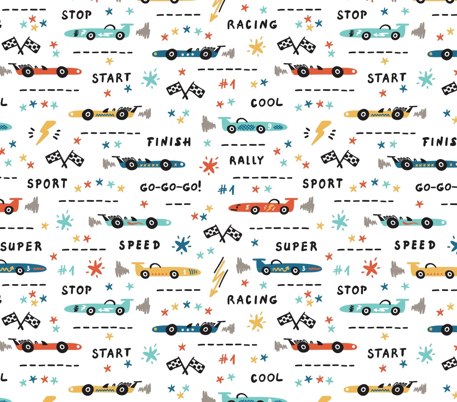 Race Car Gift Wrap - Stesha Party