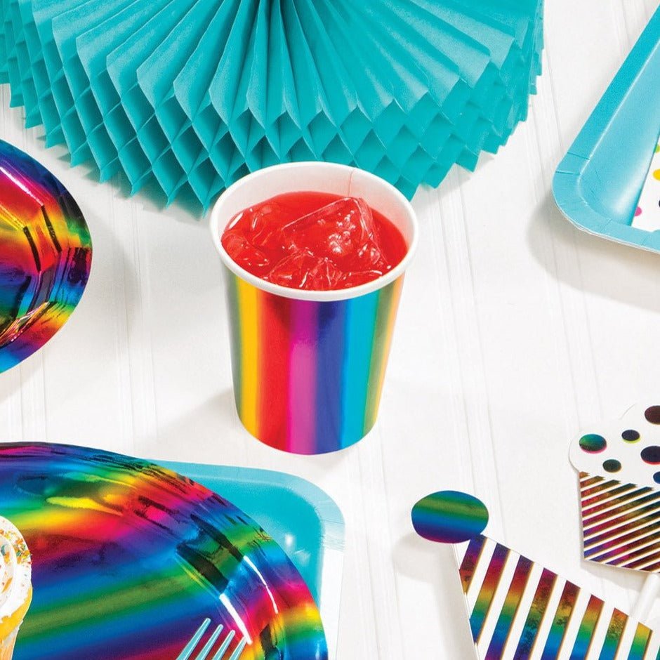 Rainbow Foil Treat Cups - Stesha Party - birthday, birthday boy